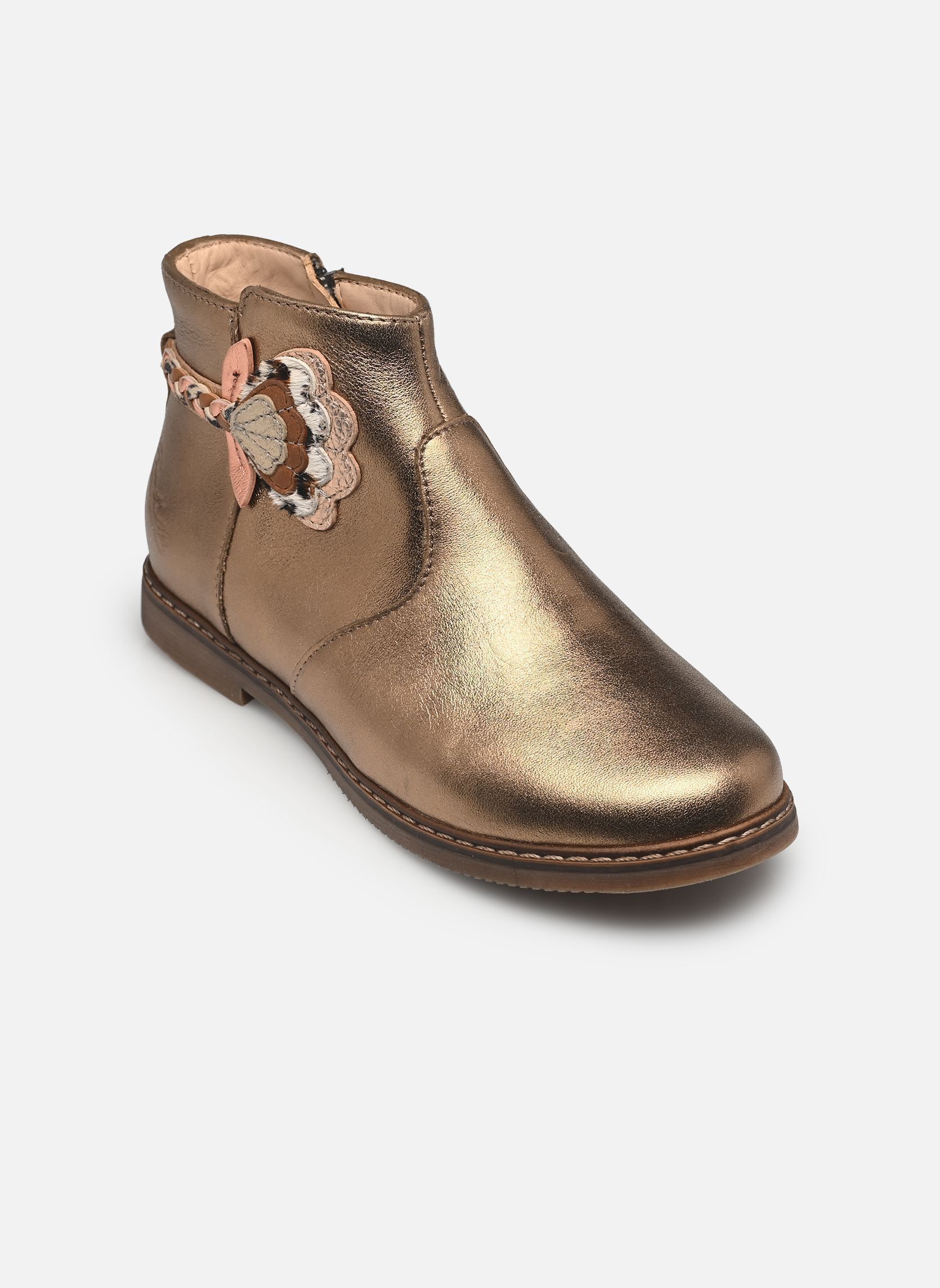 Bottines CITY ALTO fille or et bronze Pom d Api Bottines CITY ALTO fille or et bronze BROWN