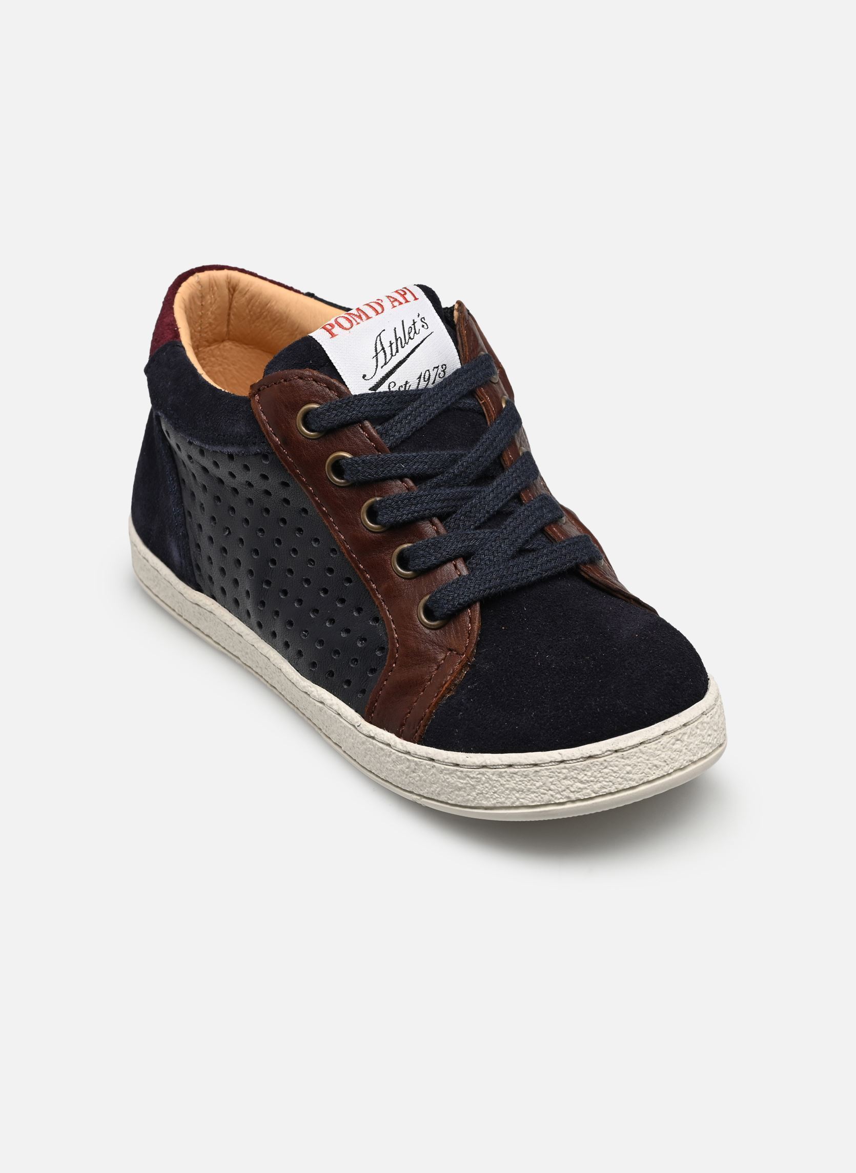 Niedrige Sneaker Mousse Lace Perfo jungen marineblau Pom d Api Niedrige Sneaker Mousse Lace Perfo jungen marineblau NAVY-BROWN