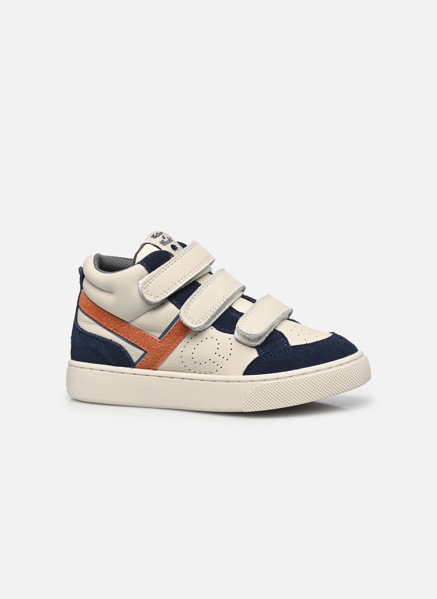 Baskets TC 17 HI EASY garçon blanc Tartine et Chocolat Baskets TC 17 HI EASY garçon blanc WHITE-DK NAVY-DK ORA