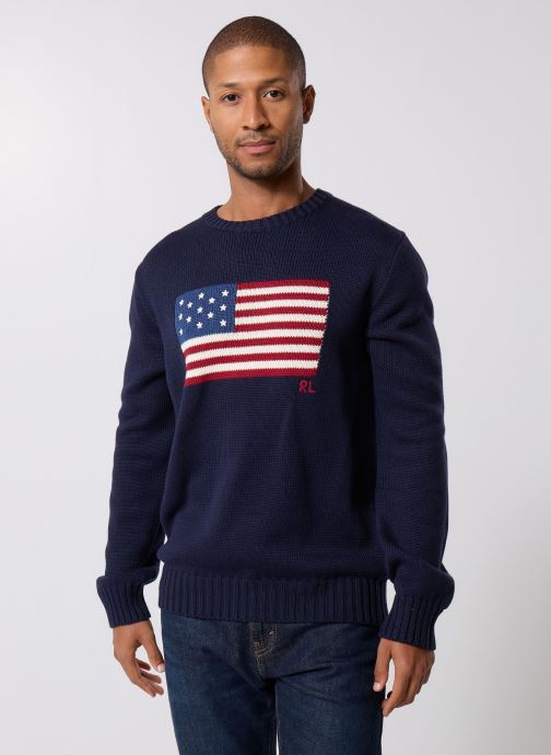 Polo Ralph Lauren Pulls Ls Cn Flag-Long Sleeve-Pullover homme bleu