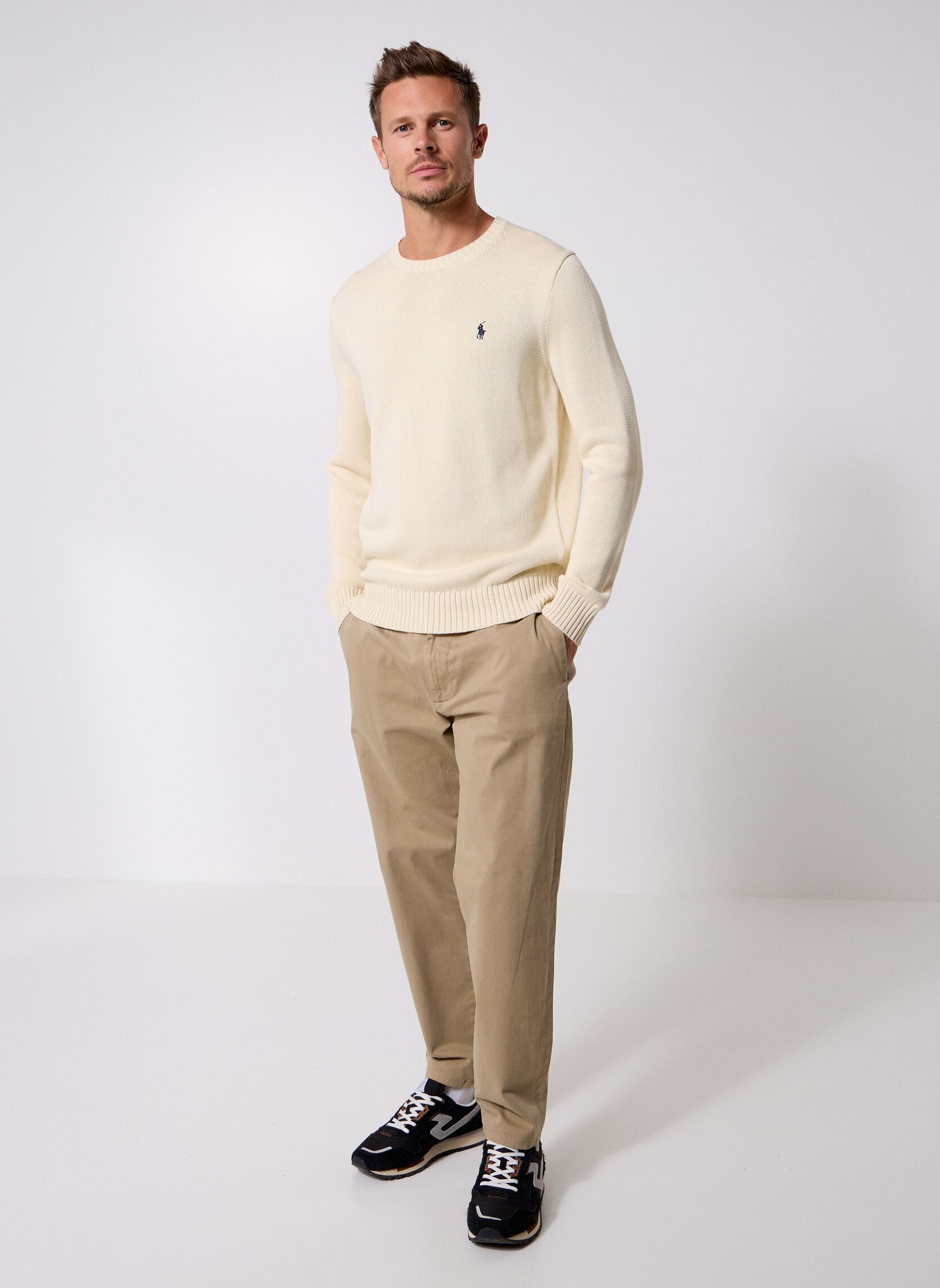 Truien Lscnpp7Gg-Long Sleeve-Sweater heren wit Polo Ralph Lauren Truien Lscnpp7Gg-Long Sleeve-Sweater heren wit ANDOVER CREAM