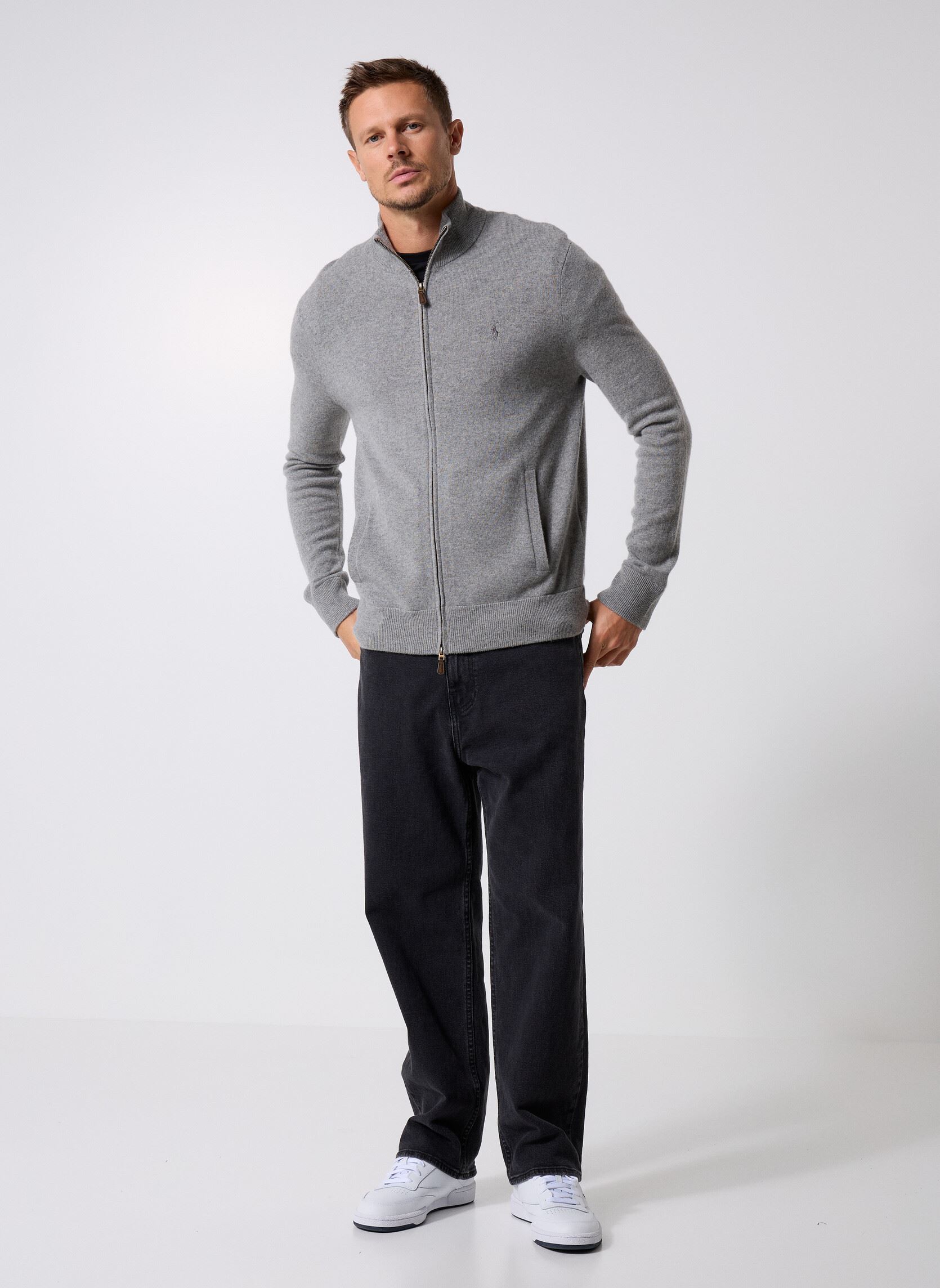 Polo Ralph Lauren Vesten Ls Fz Pp-Long Sleeve-Full Zip heren grijs 