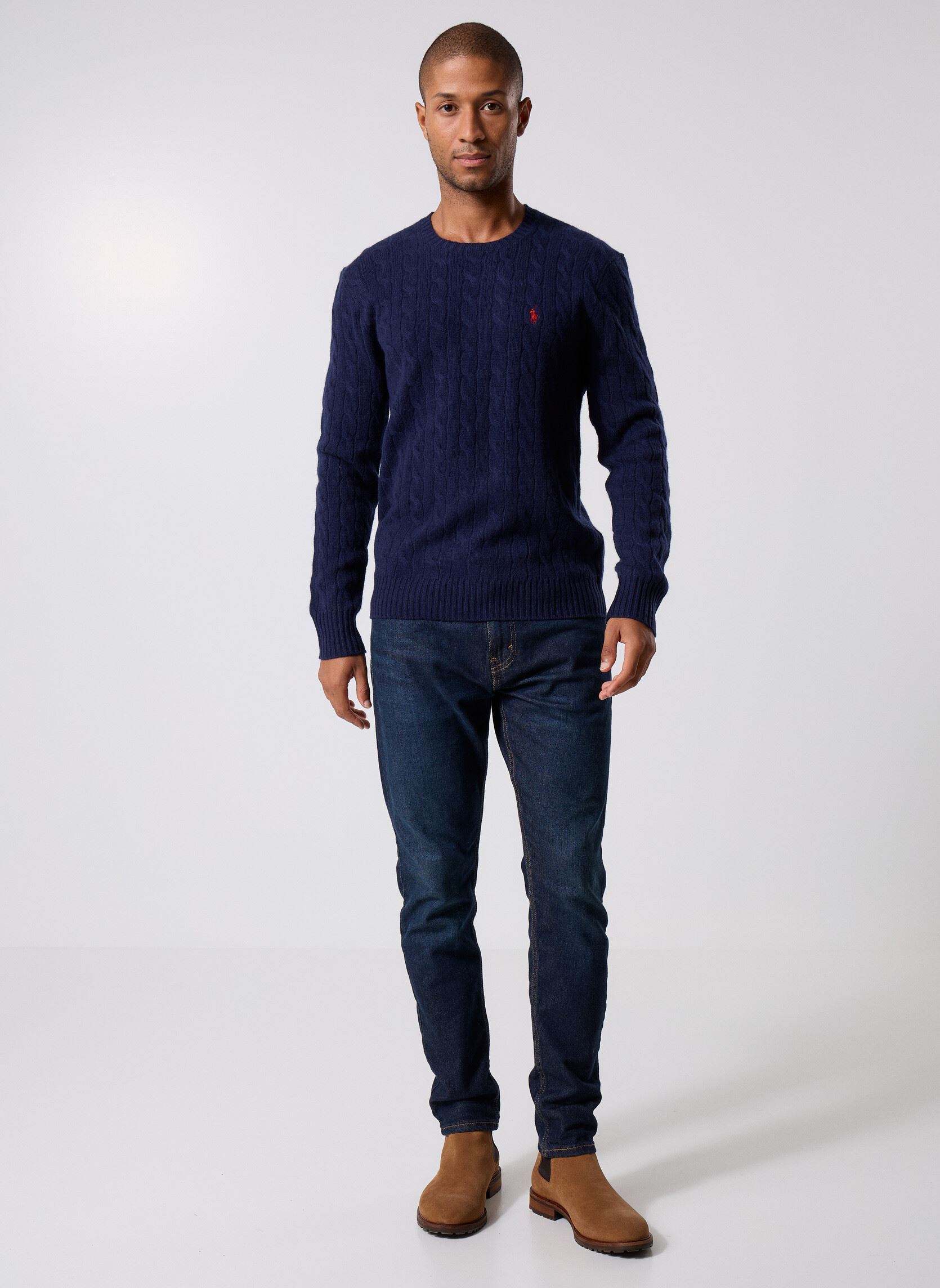 Truien Lscablecnpp-Long Sleeve-Pullover heren blauw Polo Ralph Lauren Truien Lscablecnpp-Long Sleeve-Pullover heren blauw HUNTER NAVY