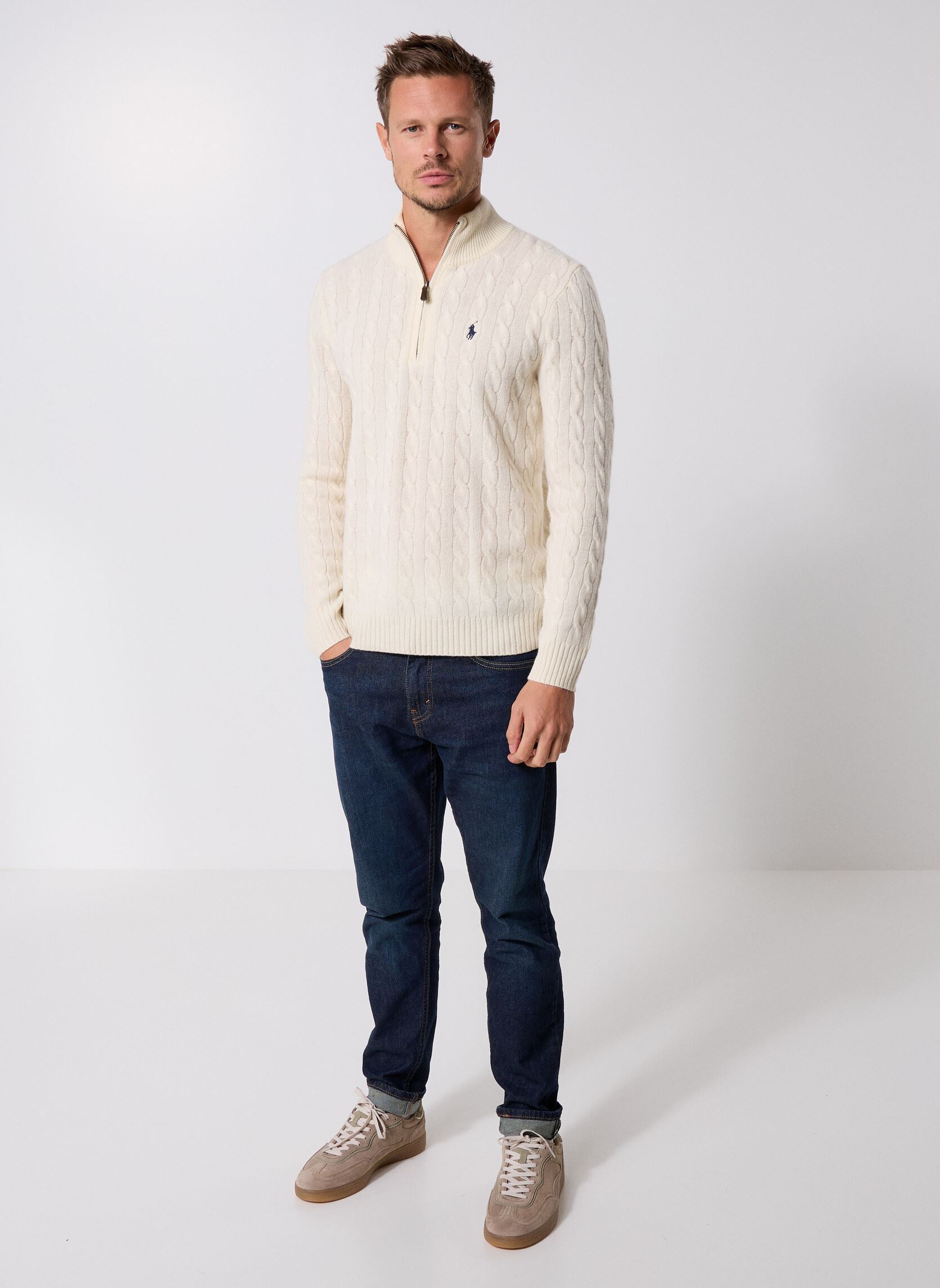 Pullover Lscablehzpp-Long Sleeve-Pullover herren weiß Polo Ralph Lauren Pullover Lscablehzpp-Long Sleeve-Pullover herren weiß ANDOVER CREAM