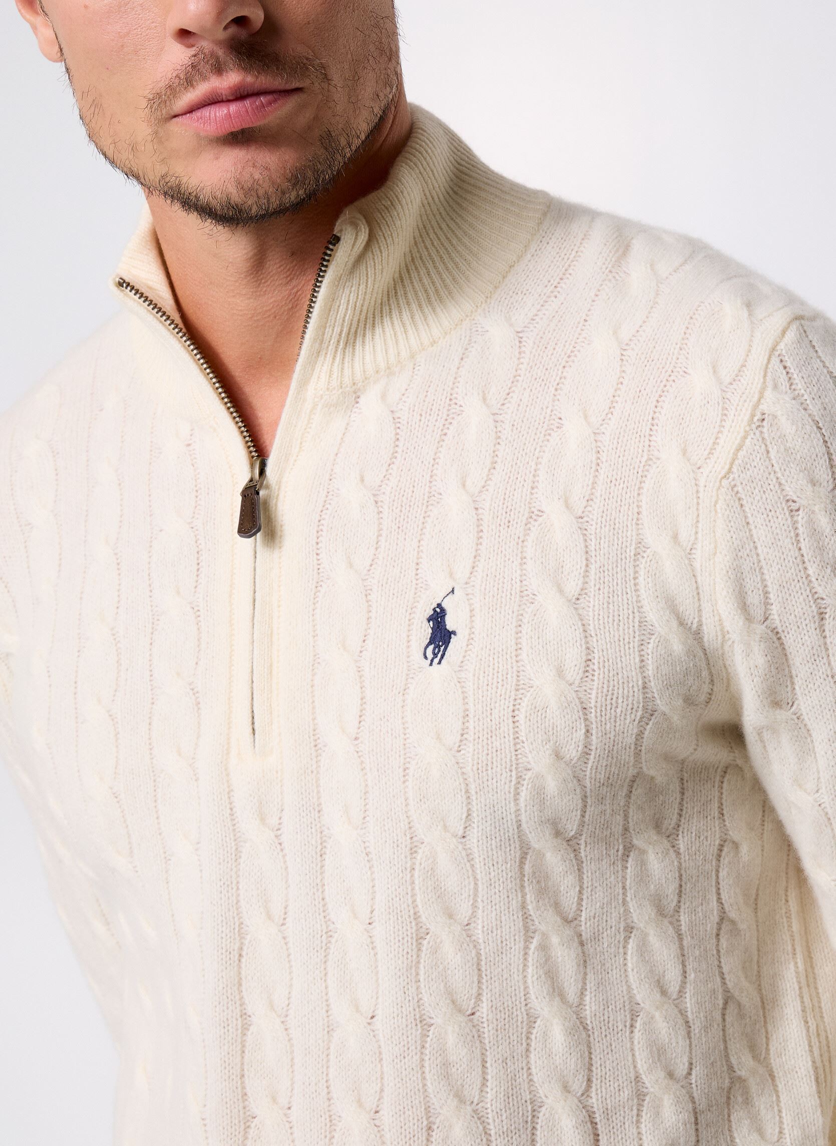 Pullover Lscablehzpp-Long Sleeve-Pullover herren weiß Polo Ralph Lauren Pullover Lscablehzpp-Long Sleeve-Pullover herren weiß ANDOVER CREAM