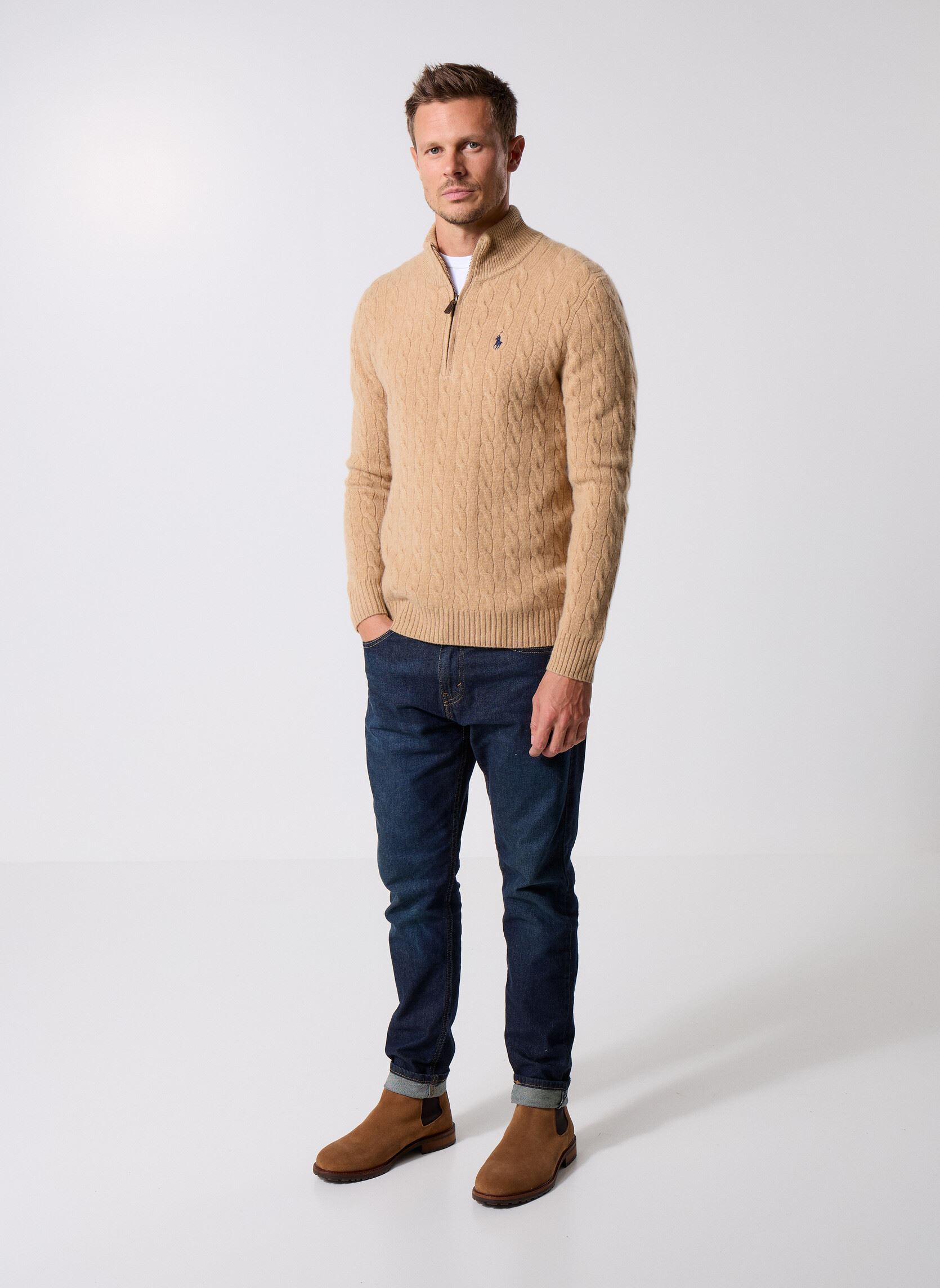 Pulls Lscablehzpp-Long Sleeve-Pullover homme marron Polo Ralph Lauren Pulls Lscablehzpp-Long Sleeve-Pullover homme marron CAMEL MELANGE