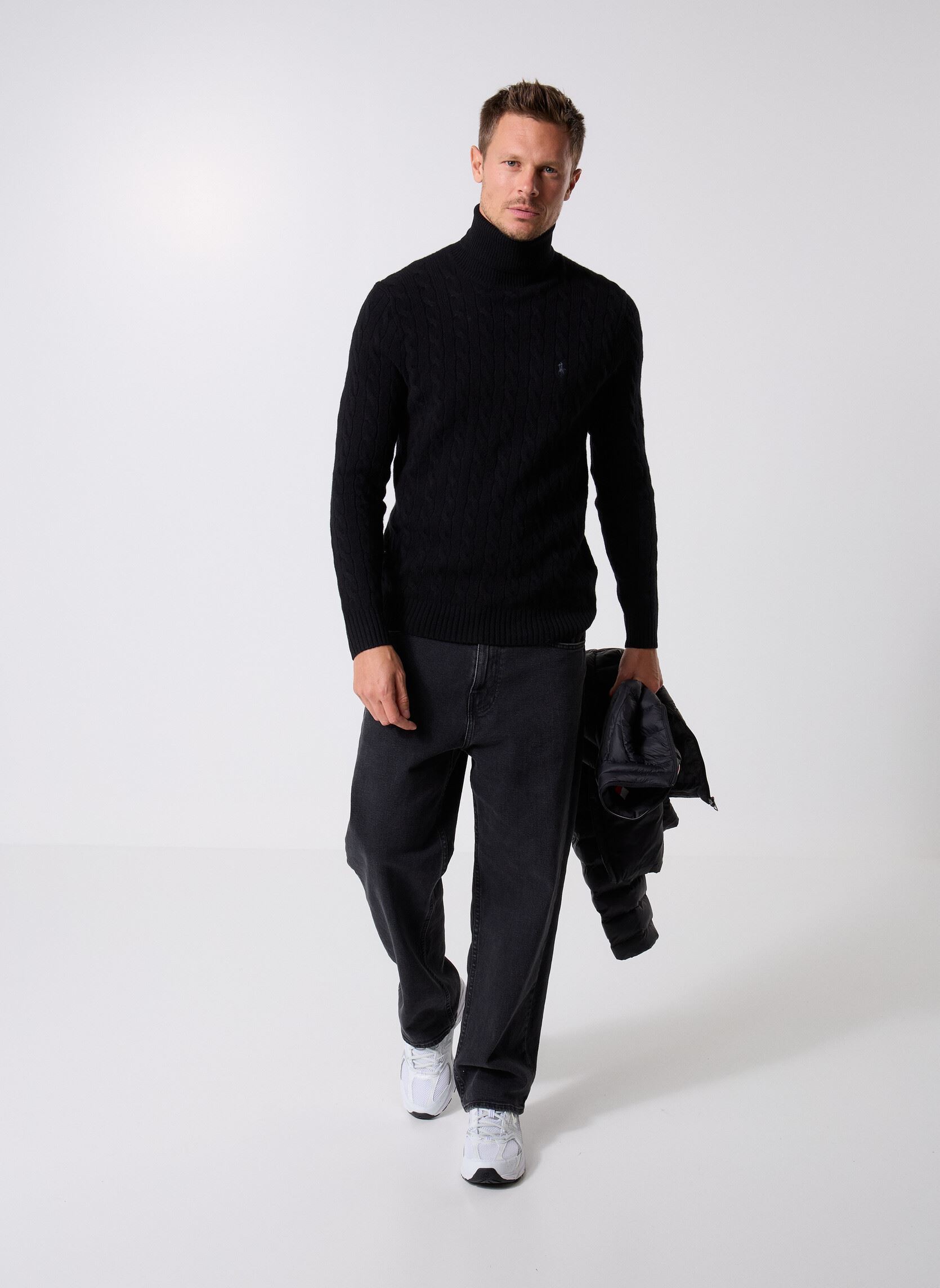 Truien Lscabletnpp-Long Sleeve-Pullover heren zwart Polo Ralph Lauren Truien Lscabletnpp-Long Sleeve-Pullover heren zwart POLO BLACK