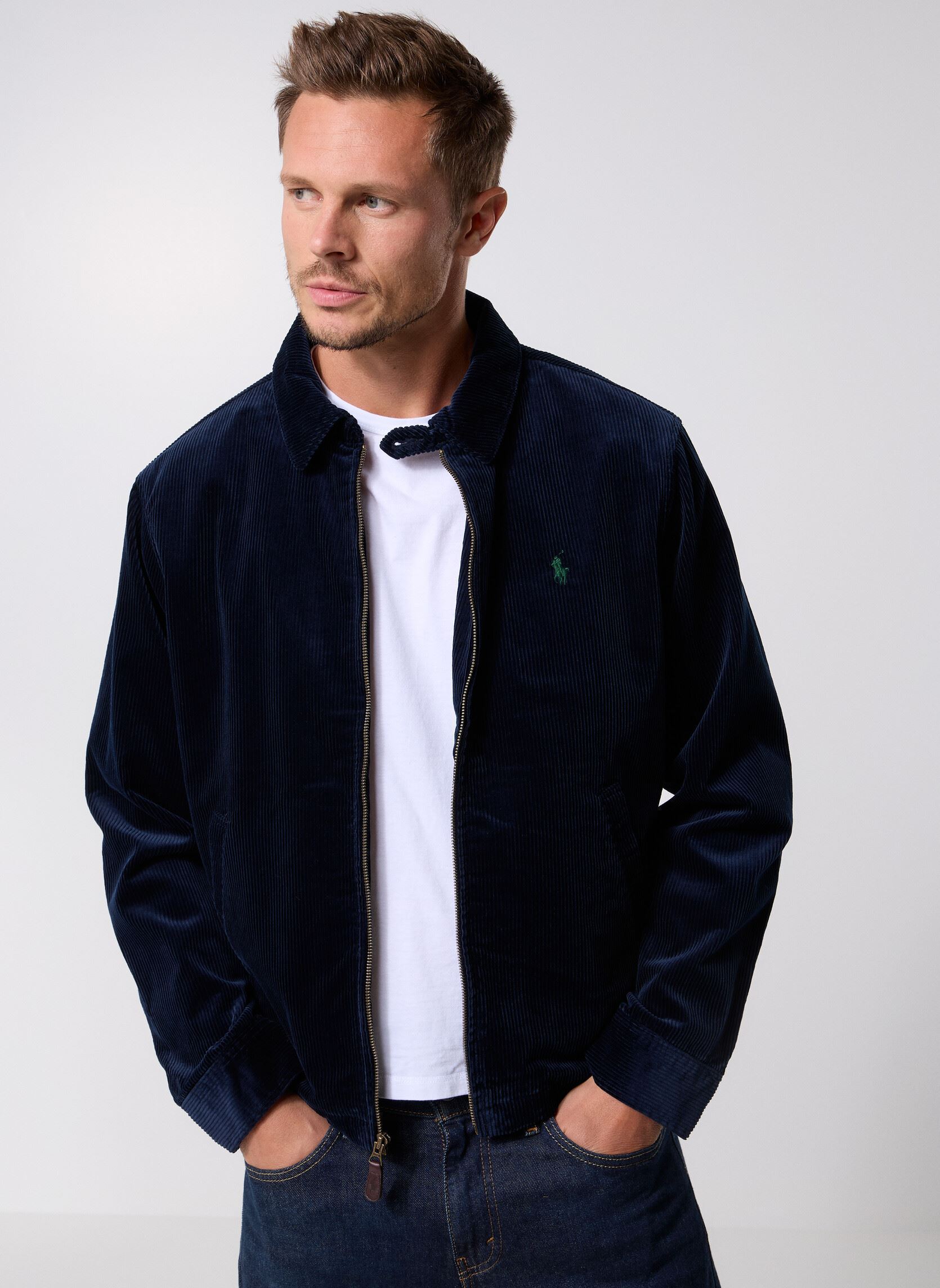 Blouson en coton finition velours côtelé
