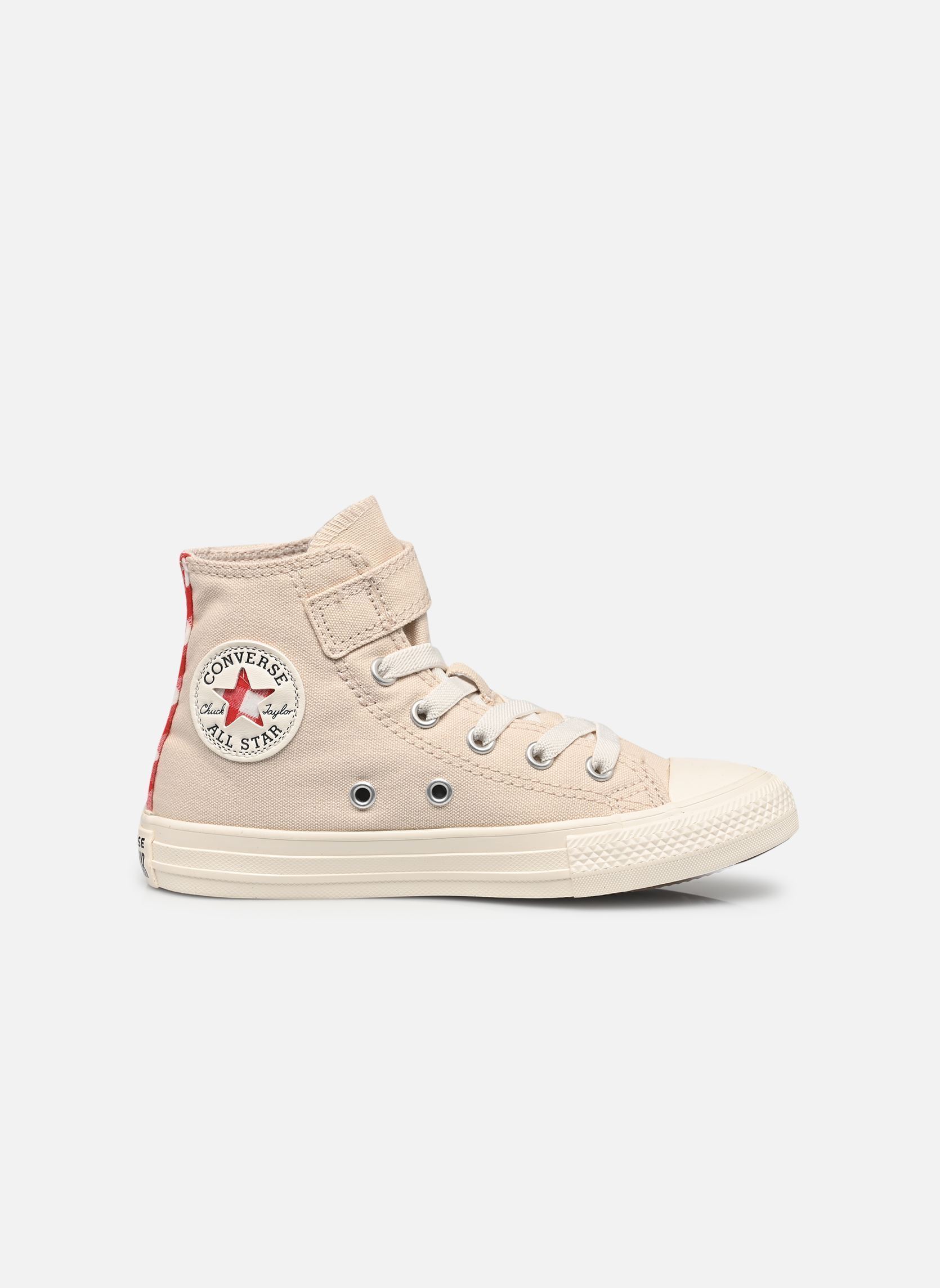 Hoge sneakers Chuck Taylor All Star Checkered Accents beige Converse Hoge sneakers Chuck Taylor All Star Checkered Accents beige LIGHT DUNE/EGRET/RED1