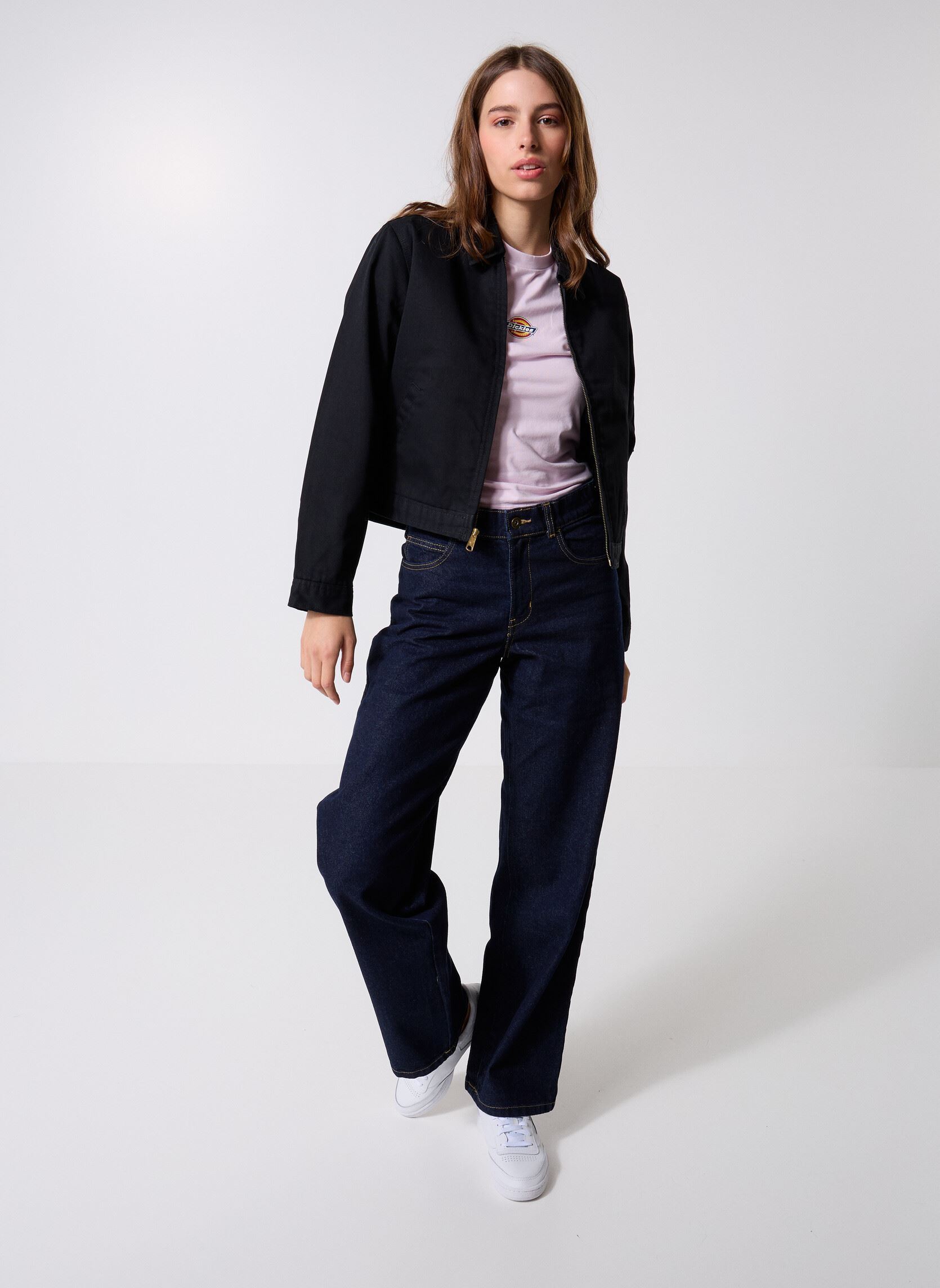 Vestes Lined Eisenhower Crop W femme noir Dickies Vestes Lined Eisenhower Crop W femme noir REC BLACK