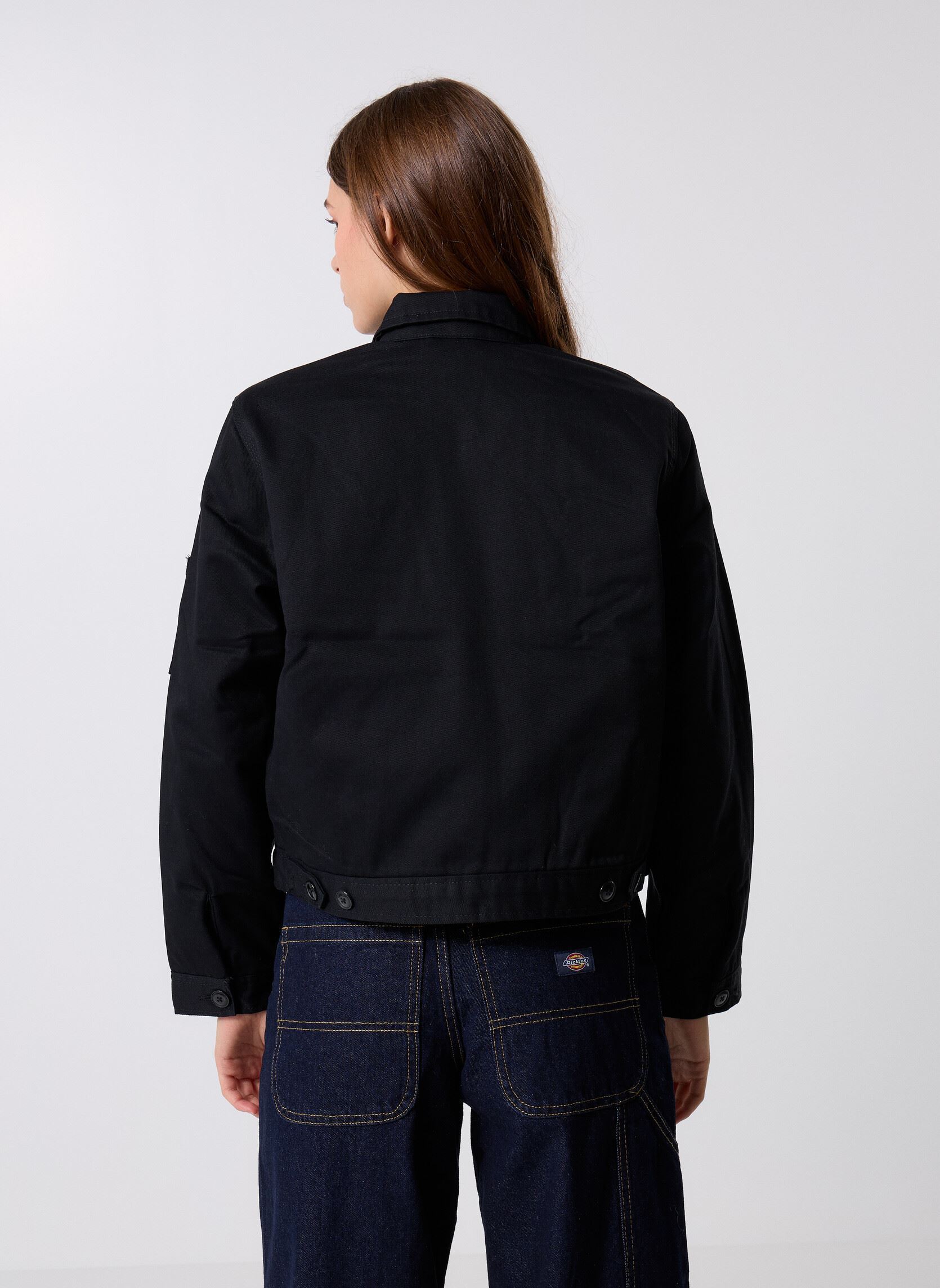 Vestes Lined Eisenhower Crop W femme noir Dickies Vestes Lined Eisenhower Crop W femme noir REC BLACK