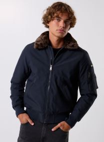 Bomberjacken Blouson Col Fourrure Schott AIRLINES herren blau Schott Bomberjacken Blouson Col Fourrure Schott AIRLINES herren blau NAVY/BROWN