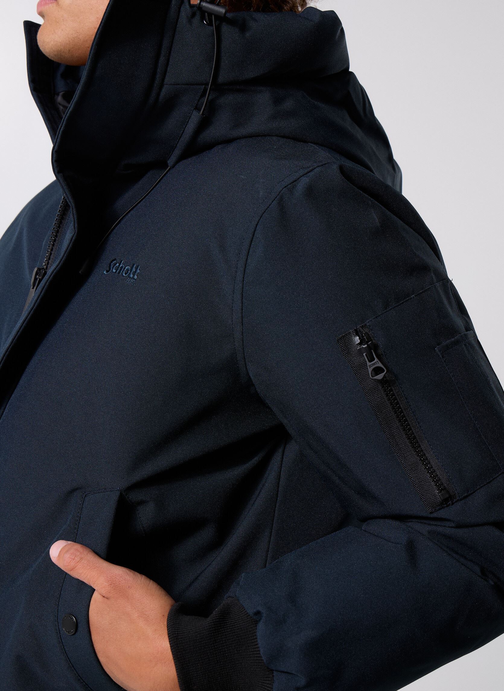 Blousons Blouson Court Capuche Schott BEEVER homme bleu Schott Blousons Blouson Court Capuche Schott BEEVER homme bleu NAVY