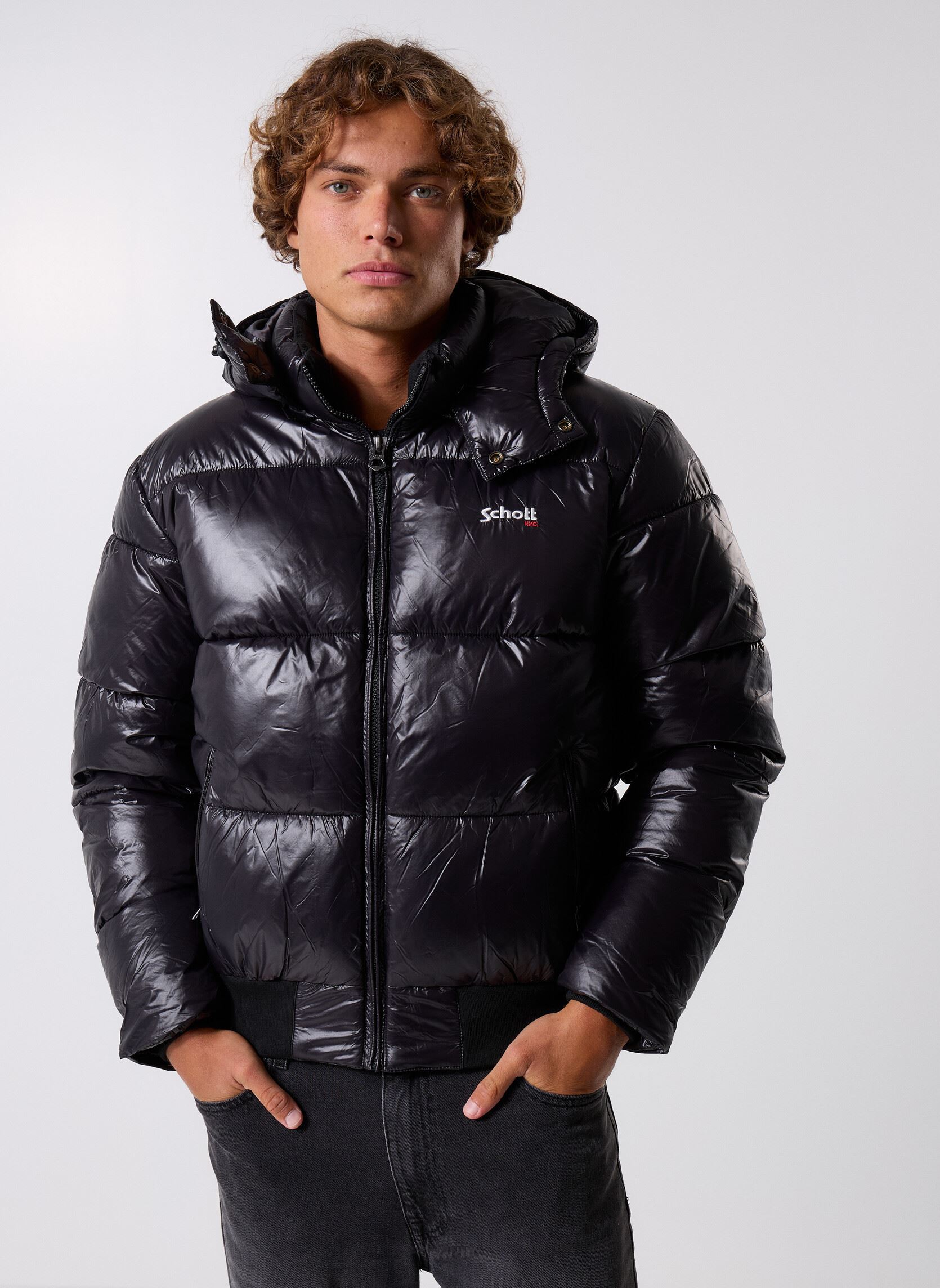 Vêtements Schott Doudoune Brillante Rib Schott COLUSA pour Accessoires