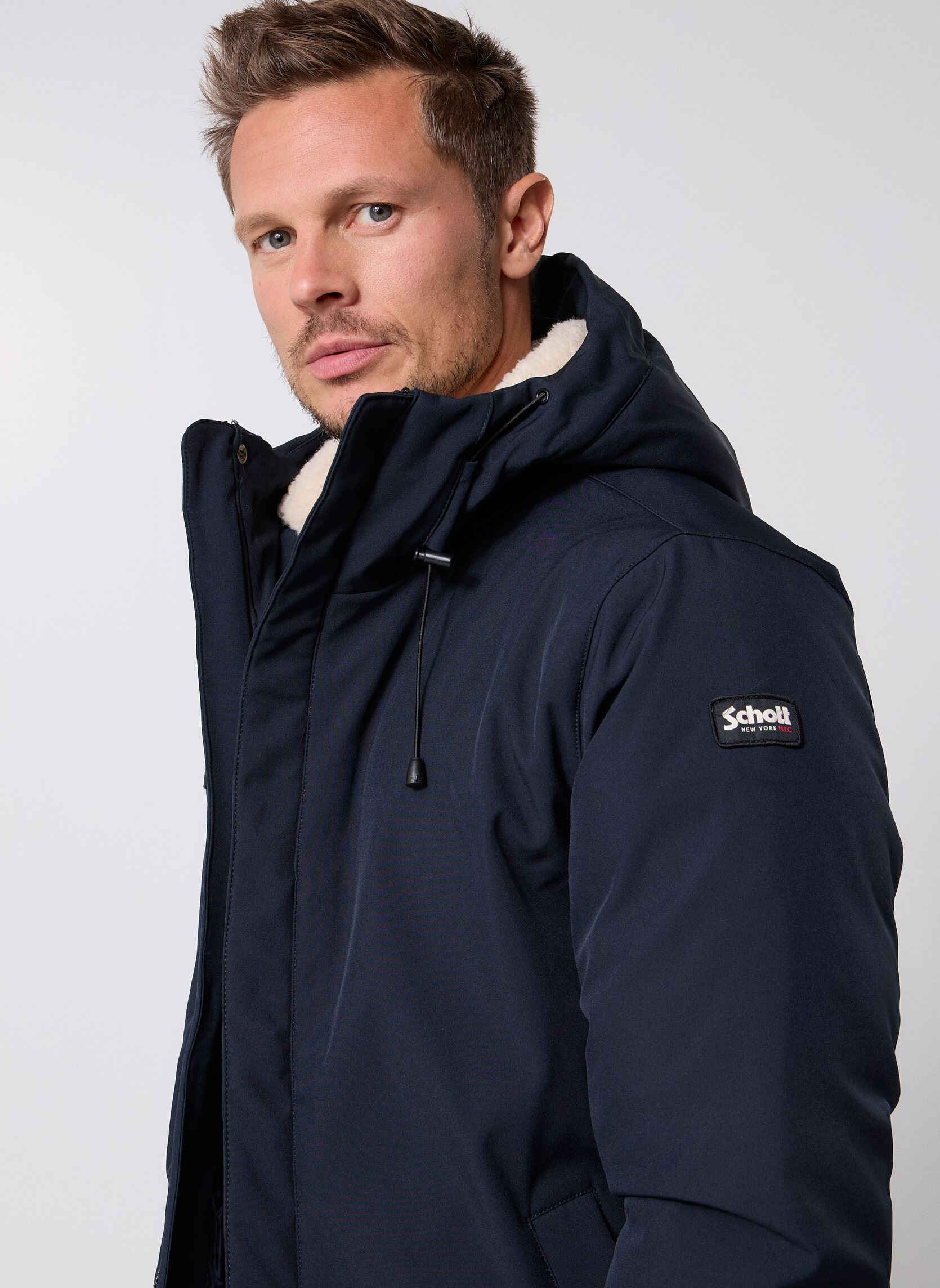 Parkas Parka Doublure Doudoune Schott ELJIN homme bleu Schott Parkas Parka Doublure Doudoune Schott ELJIN homme bleu NAVY