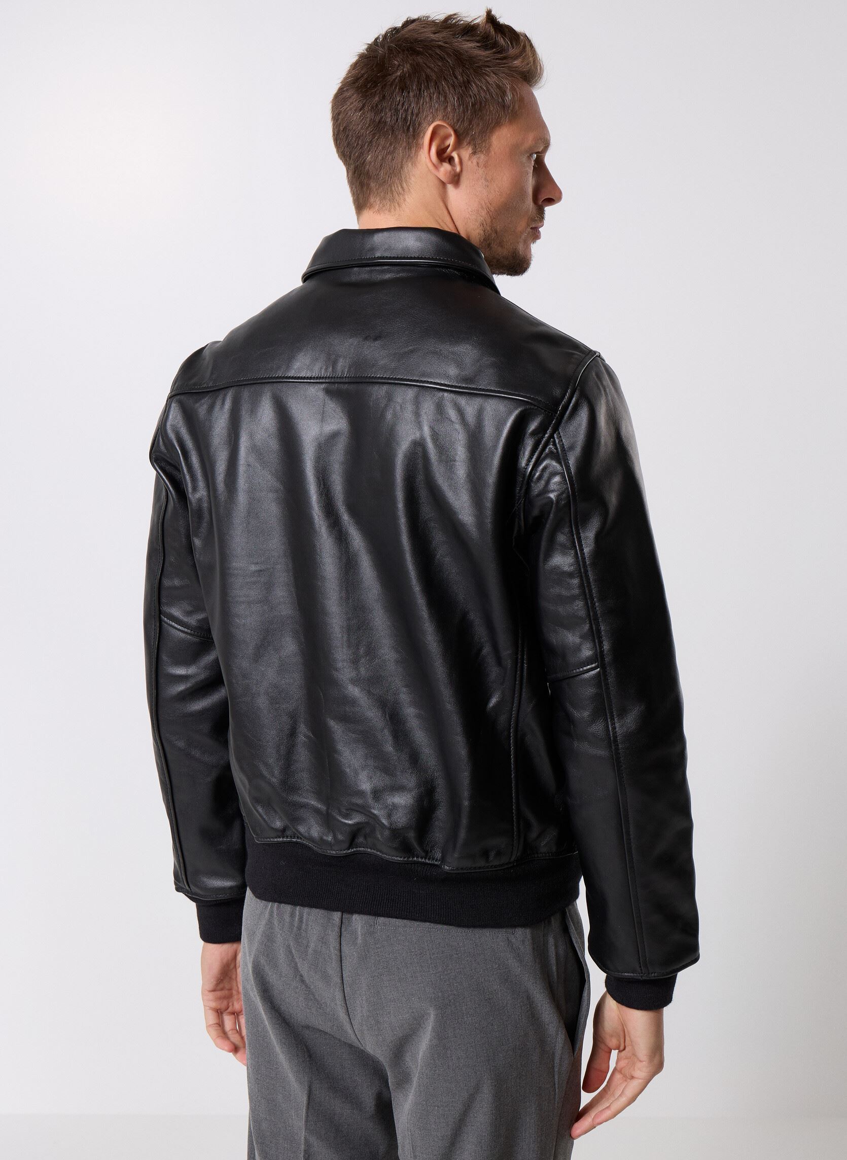 Giacche in pelle Blouson Casual Zippe Avec Rib Schott LC5 uomo nero Schott Giacche in pelle Blouson Casual Zippe Avec Rib Schott LC5 uomo nero BLACK