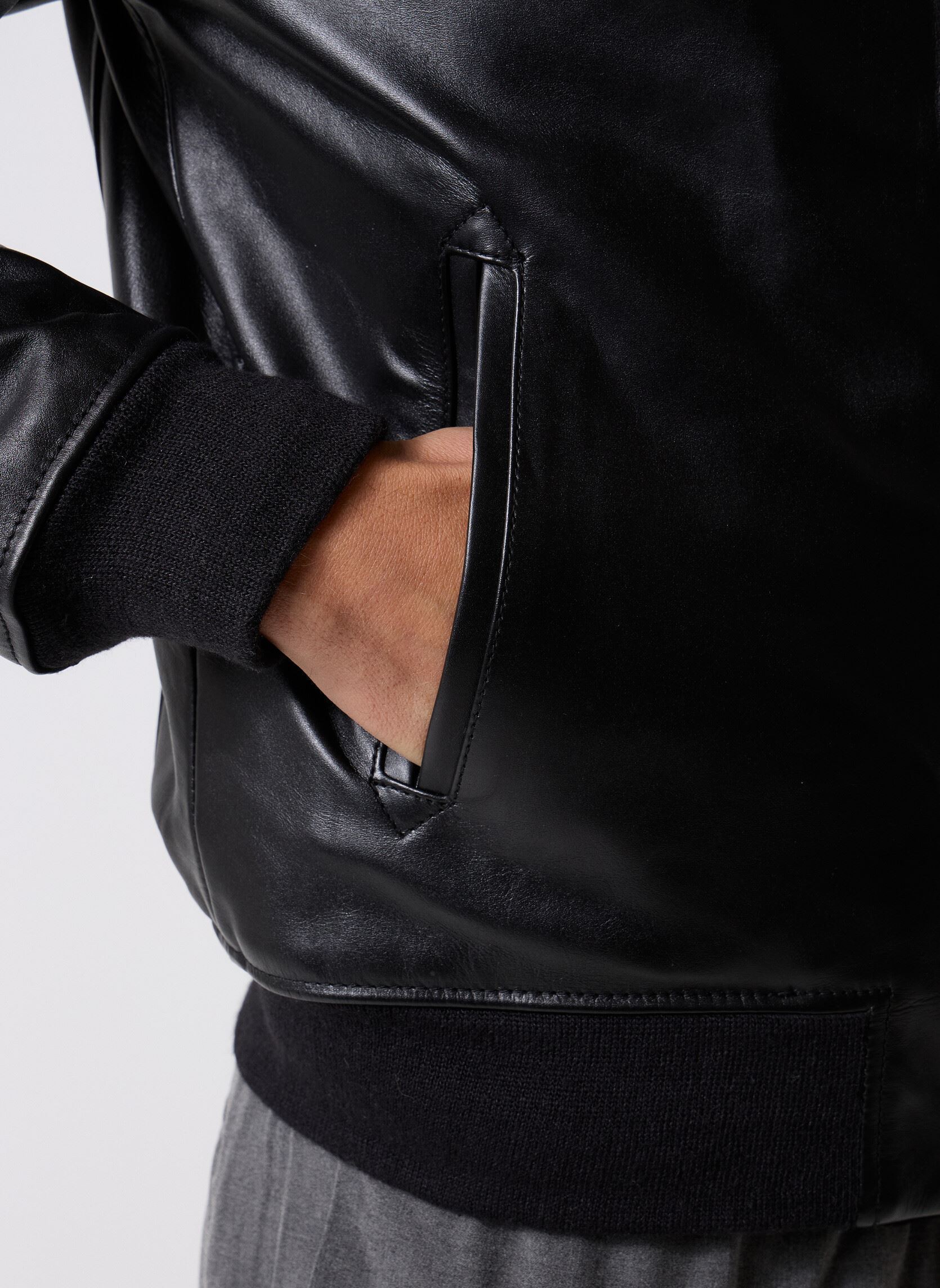 Giacche in pelle Blouson Casual Zippe Avec Rib Schott LC5 uomo nero Schott Giacche in pelle Blouson Casual Zippe Avec Rib Schott LC5 uomo nero BLACK
