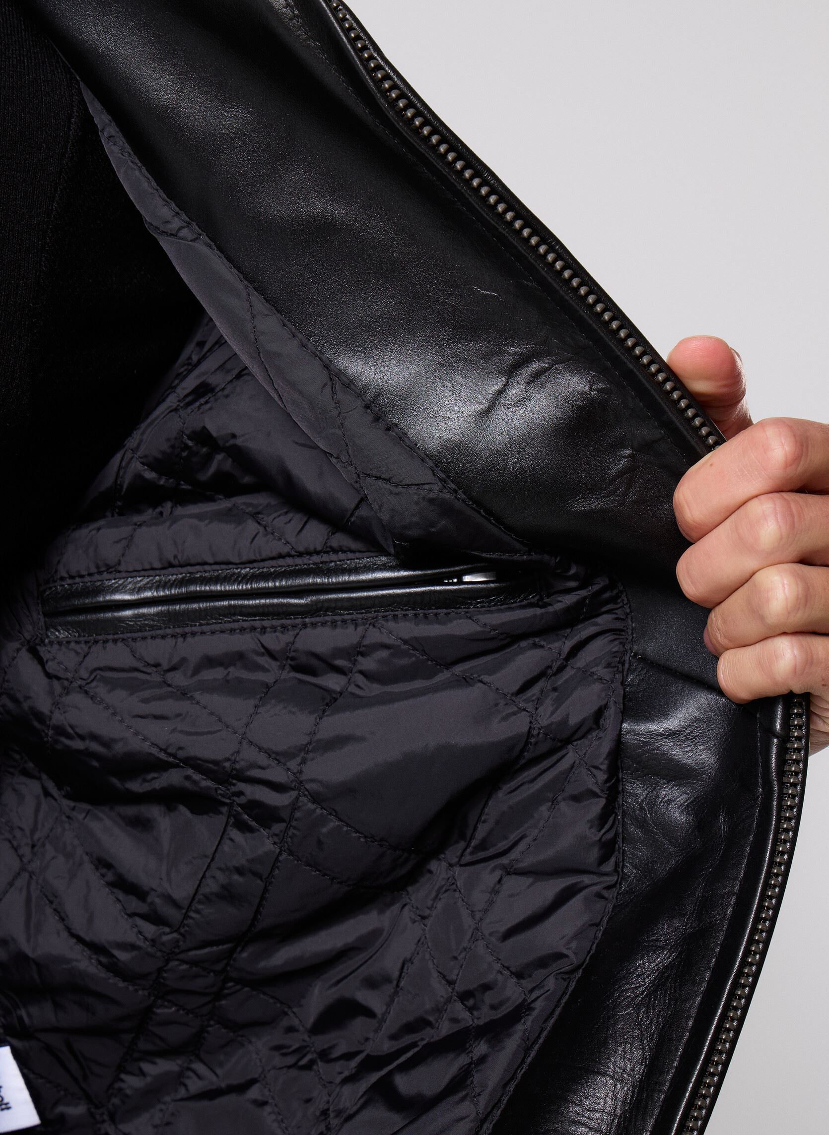 Giacche in pelle Blouson Casual Zippe Avec Rib Schott LC5 uomo nero Schott Giacche in pelle Blouson Casual Zippe Avec Rib Schott LC5 uomo nero BLACK
