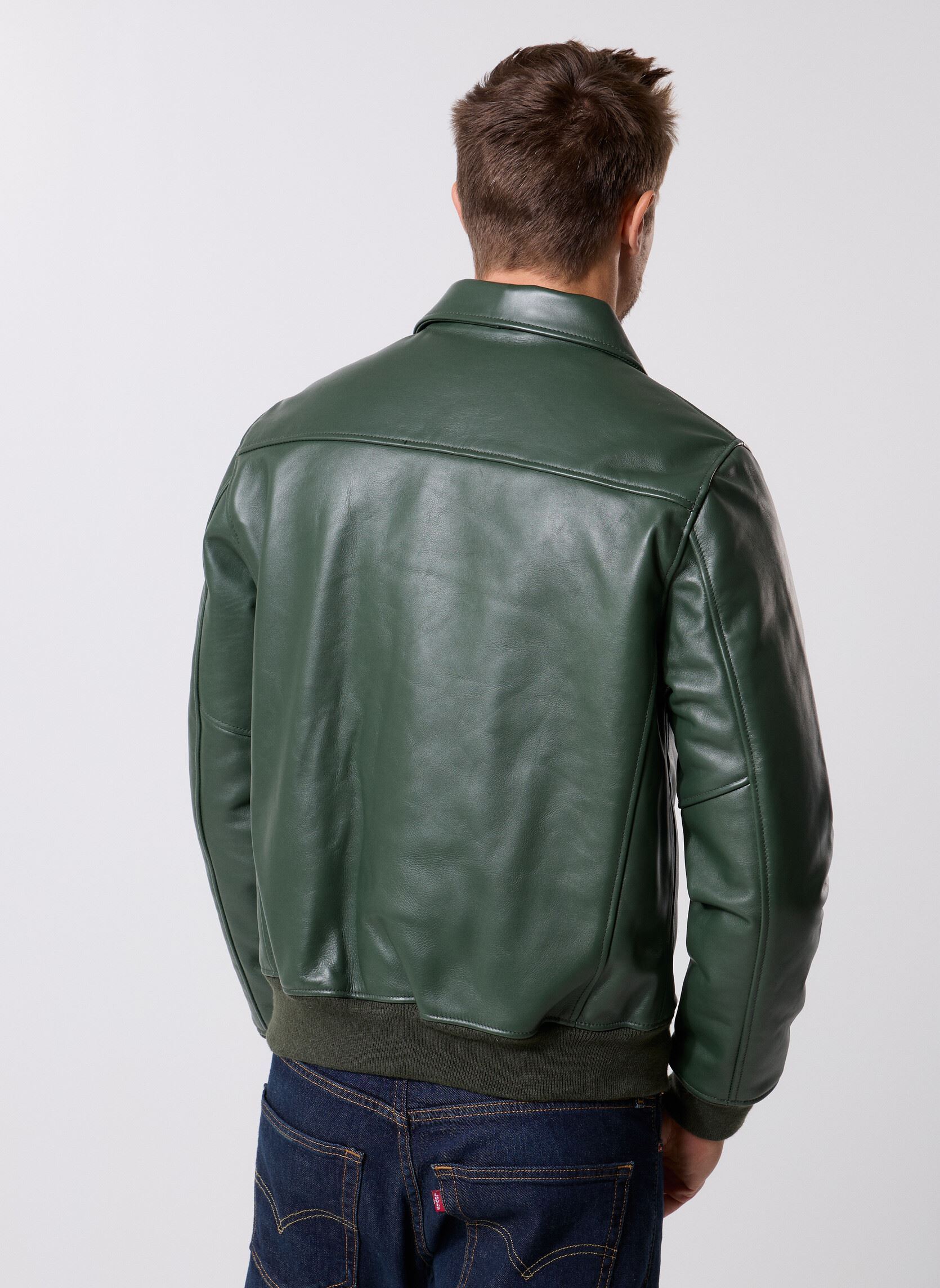 Vestes en cuir Blouson Casual Zippe Avec Rib Schott LC5 homme vert Schott Vestes en cuir Blouson Casual Zippe Avec Rib Schott LC5 homme vert GREEN