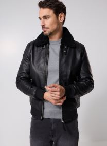 Vestes en cuir Veste Classique Poches Zipees Et Rib Sch homme noir Schott Vestes en cuir Veste Classique Poches Zipees Et Rib Sch homme noir BLACK