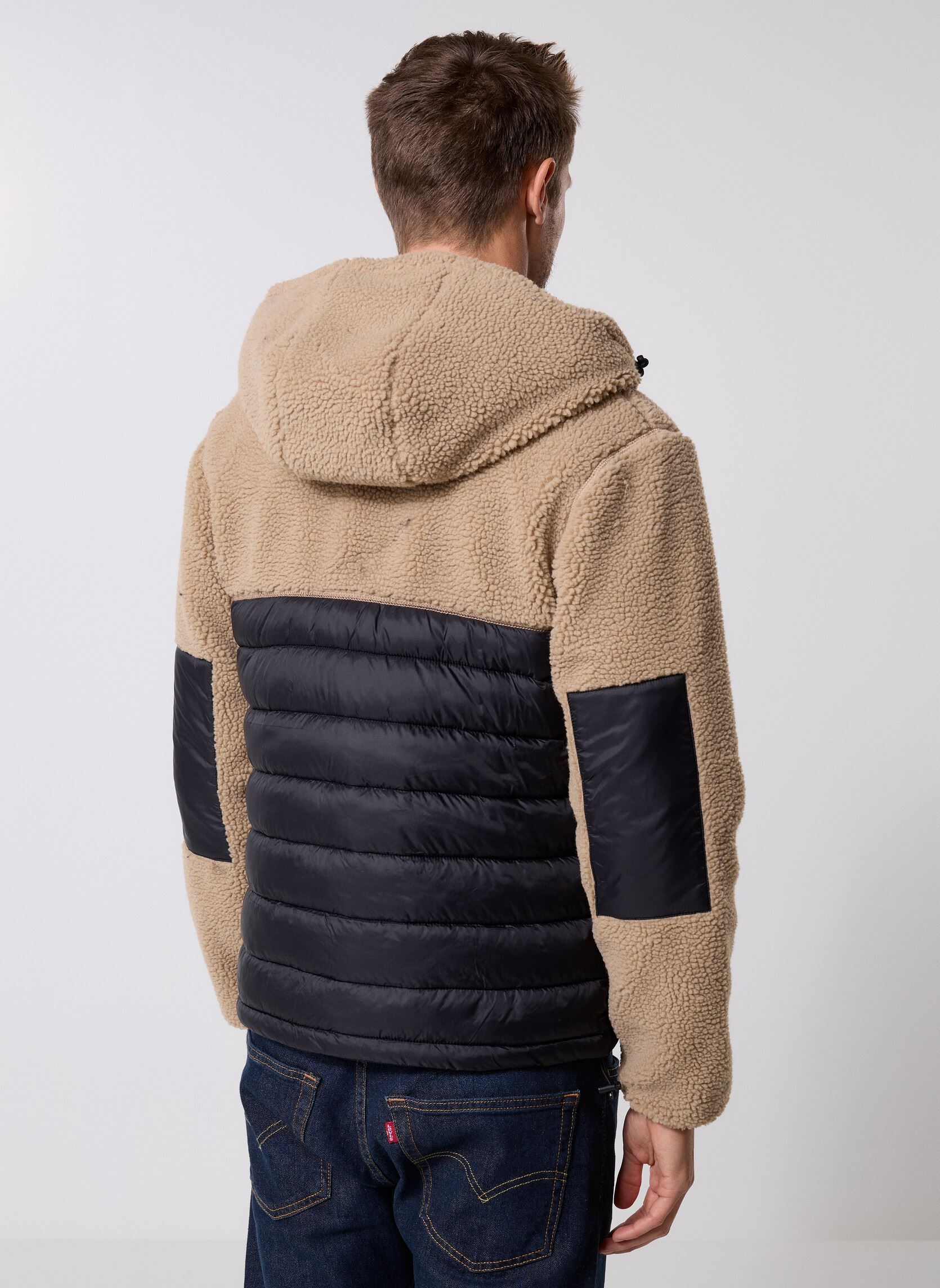Vestes polaires Big Sweat Sherpa Nylon Schott SWBRIGHTON homme beige Schott Vestes polaires Big Sweat Sherpa Nylon Schott SWBRIGHTON homme beige BEIGE/BLACK