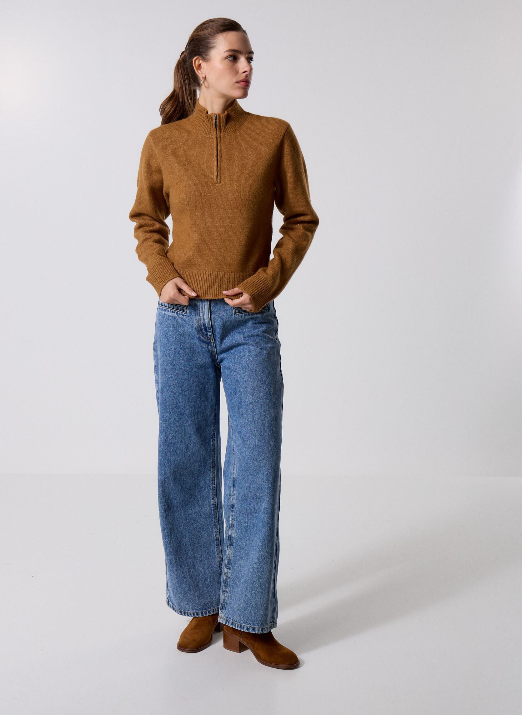 Tee-shirts manches longues Ruston Qz Sweater W femme marron Dickies Tee-shirts manches longues Ruston Qz Sweater W femme marron BROWN DUCK