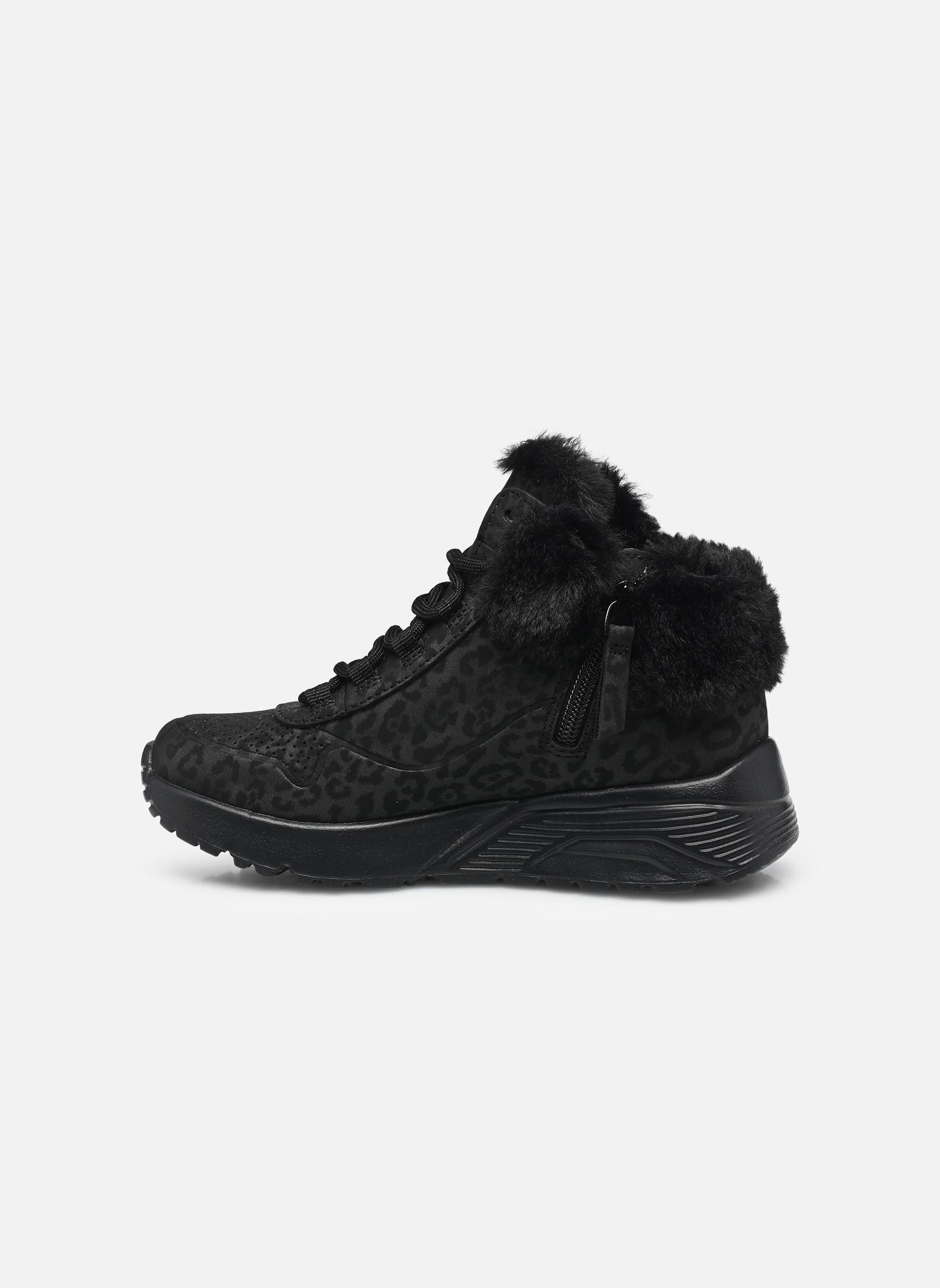 Baskets hautes Uno Lite - Cozy Leopard fille noir Skechers Baskets hautes Uno Lite - Cozy Leopard fille noir BBK