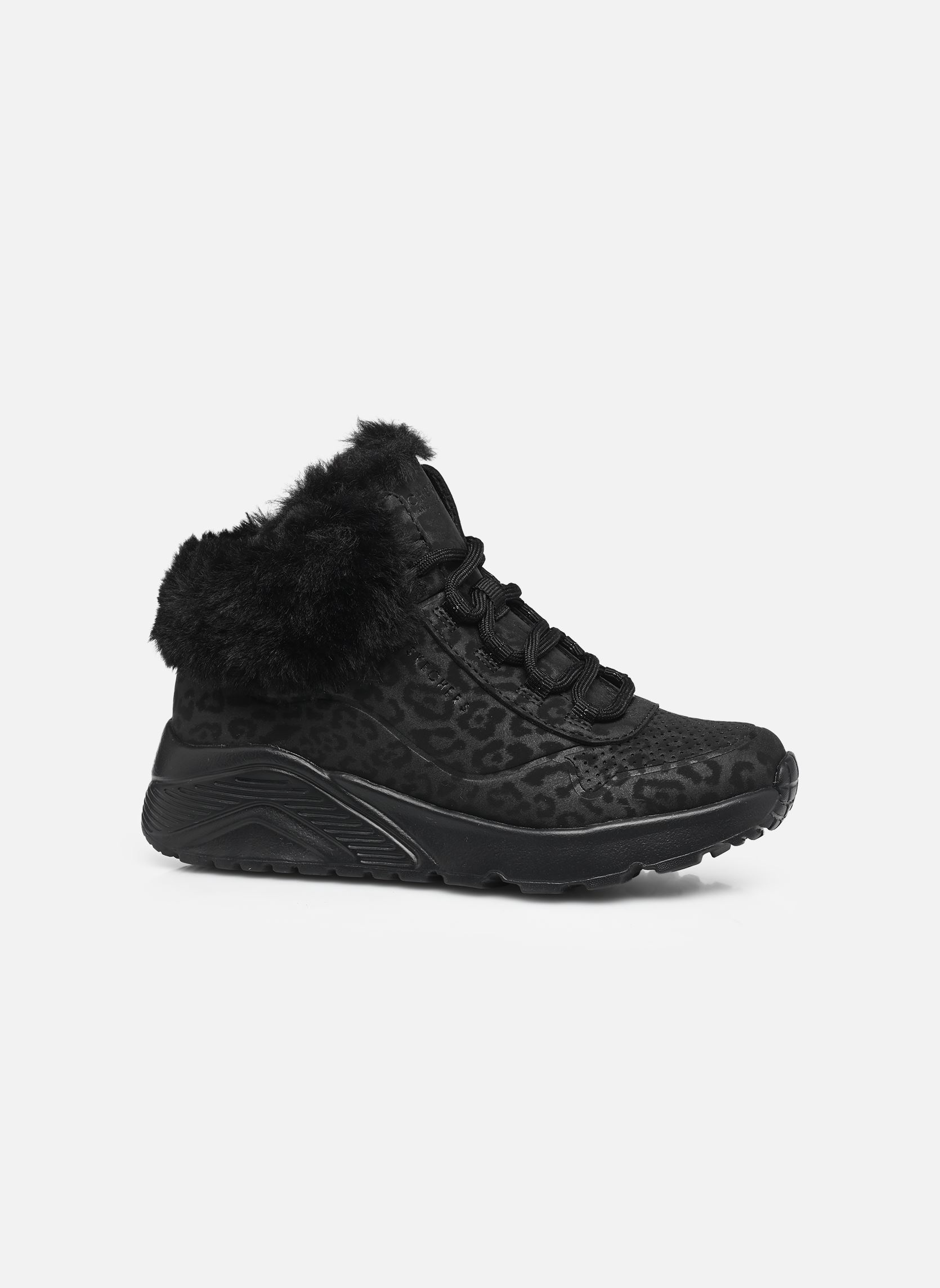 Baskets hautes Uno Lite - Cozy Leopard fille noir Skechers Baskets hautes Uno Lite - Cozy Leopard fille noir BBK