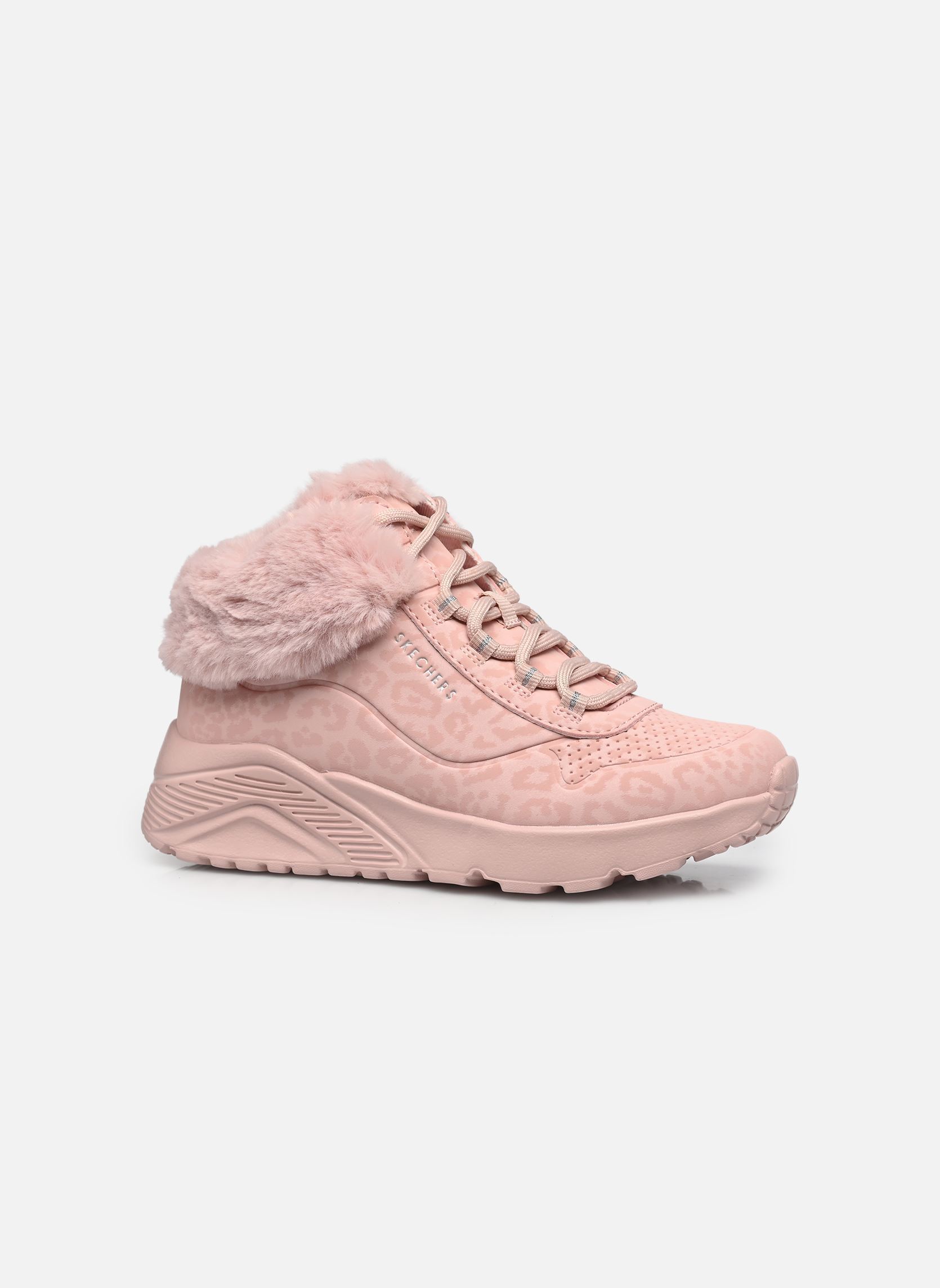 Hoge sneakers Uno Lite - Cozy Leopard meisjes roze Skechers Hoge sneakers Uno Lite - Cozy Leopard meisjes roze BLSH