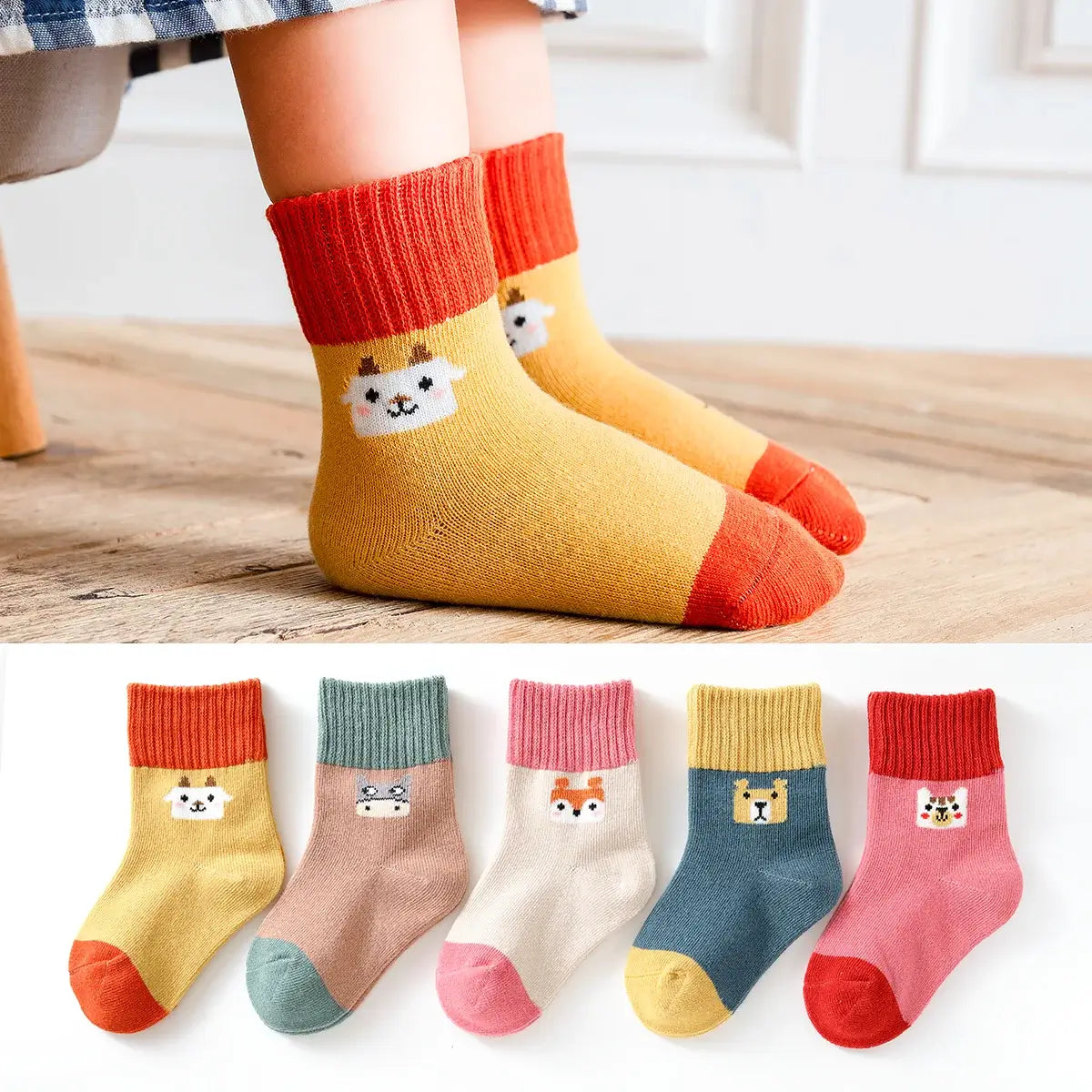 Chaussettes En Tricot 3D Pour Enfants Filles Garçons Chaussettes D