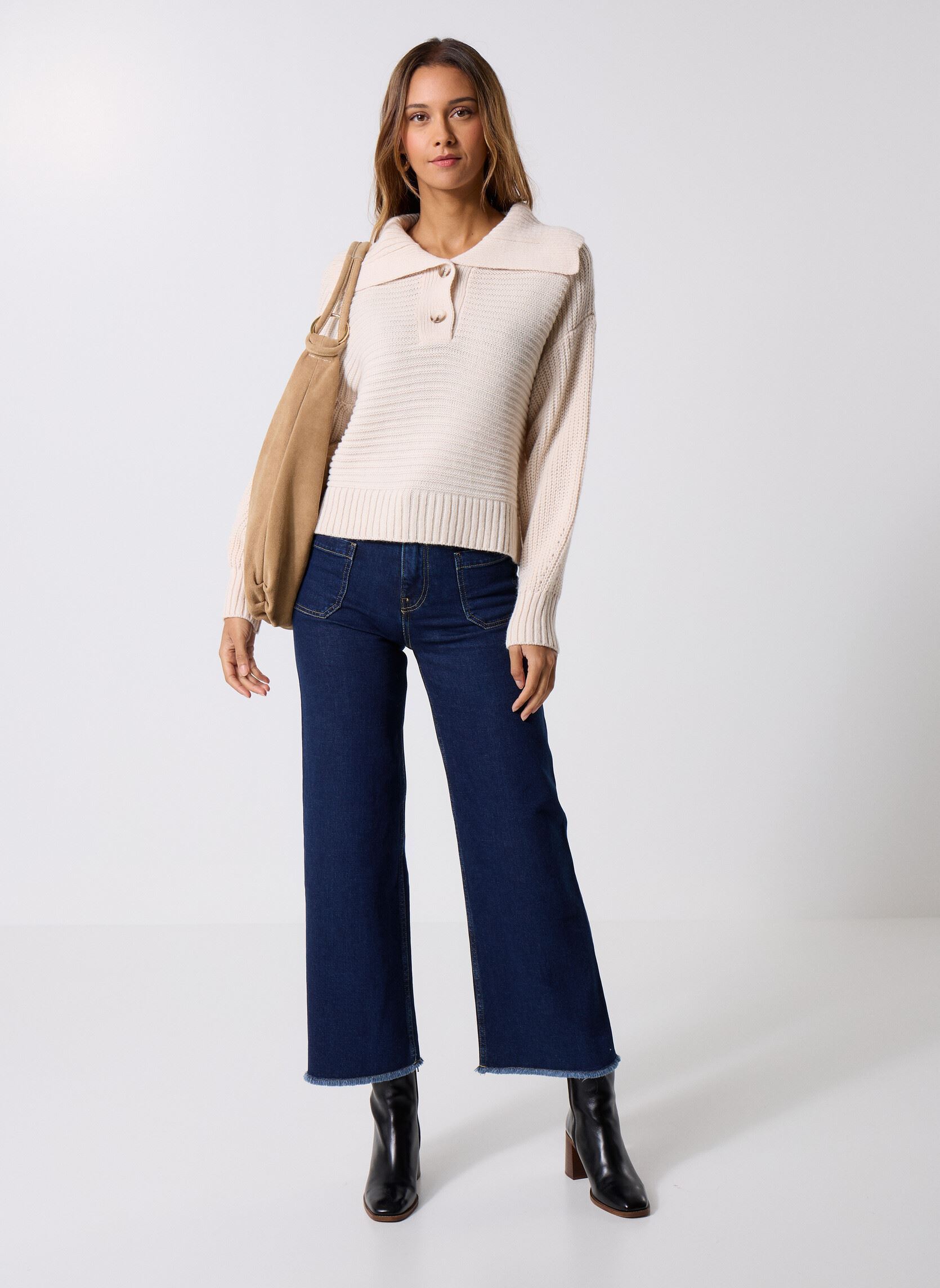 Pulls FK-PU-ERMITE femme blanc La Fée Maraboutée Pulls FK-PU-ERMITE femme blanc Ecru