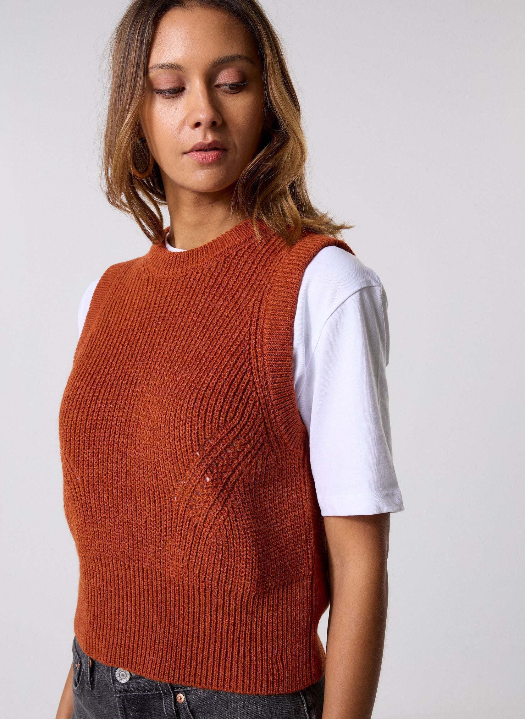 Pulls FK-PU-EBIME femme orange La Fée Maraboutée Pulls FK-PU-EBIME femme orange Rouille