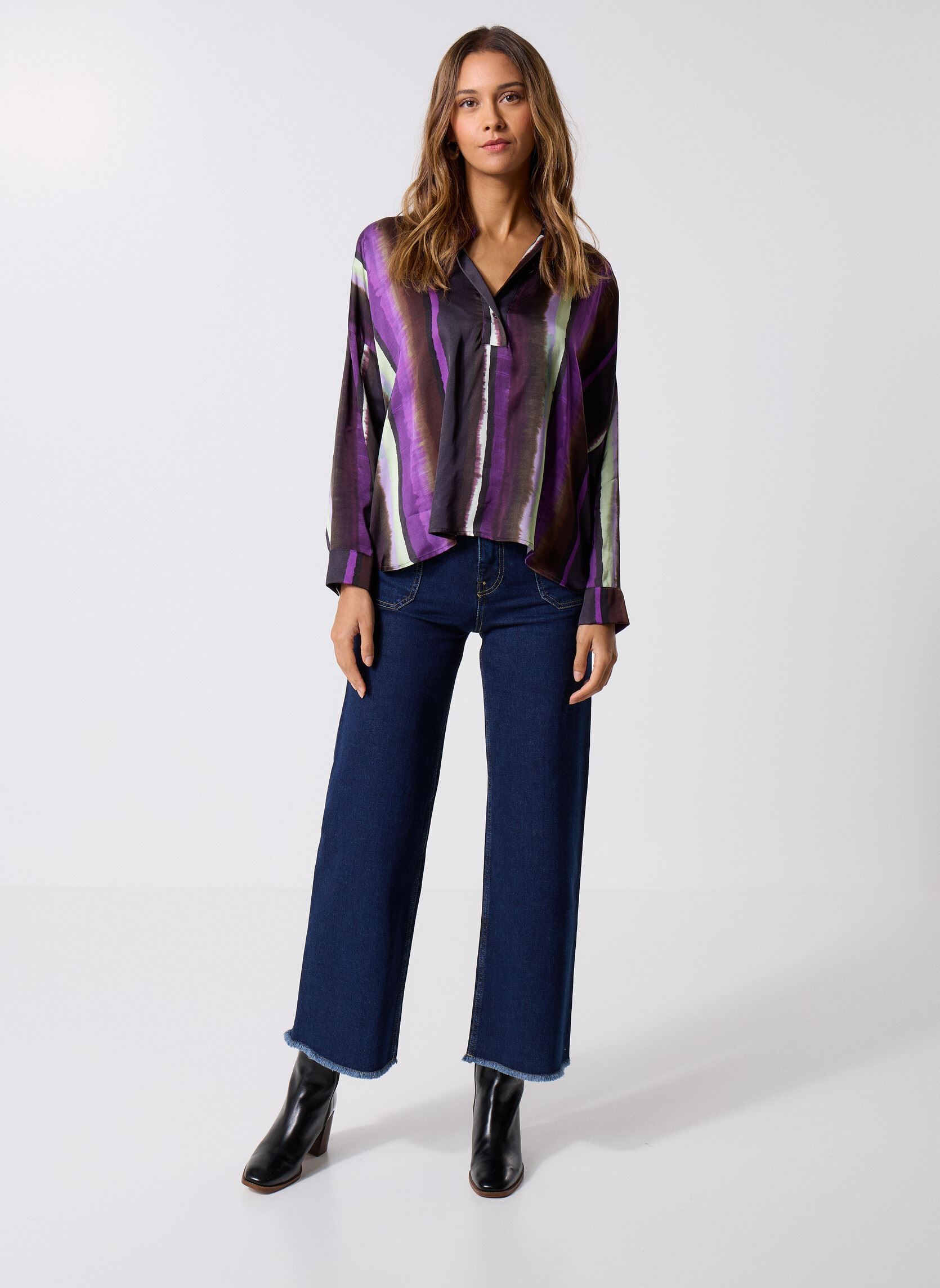 Blouses manches longues FK-TO-ESTIA-R femme violet La Fée Maraboutée Blouses manches longues FK-TO-ESTIA-R femme violet MELANZANA