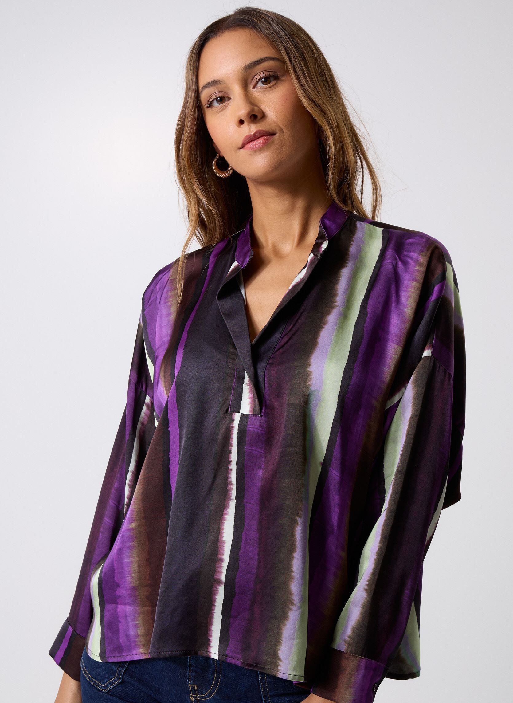 Blouses manches longues FK-TO-ESTIA-R femme violet La Fée Maraboutée Blouses manches longues FK-TO-ESTIA-R femme violet MELANZANA
