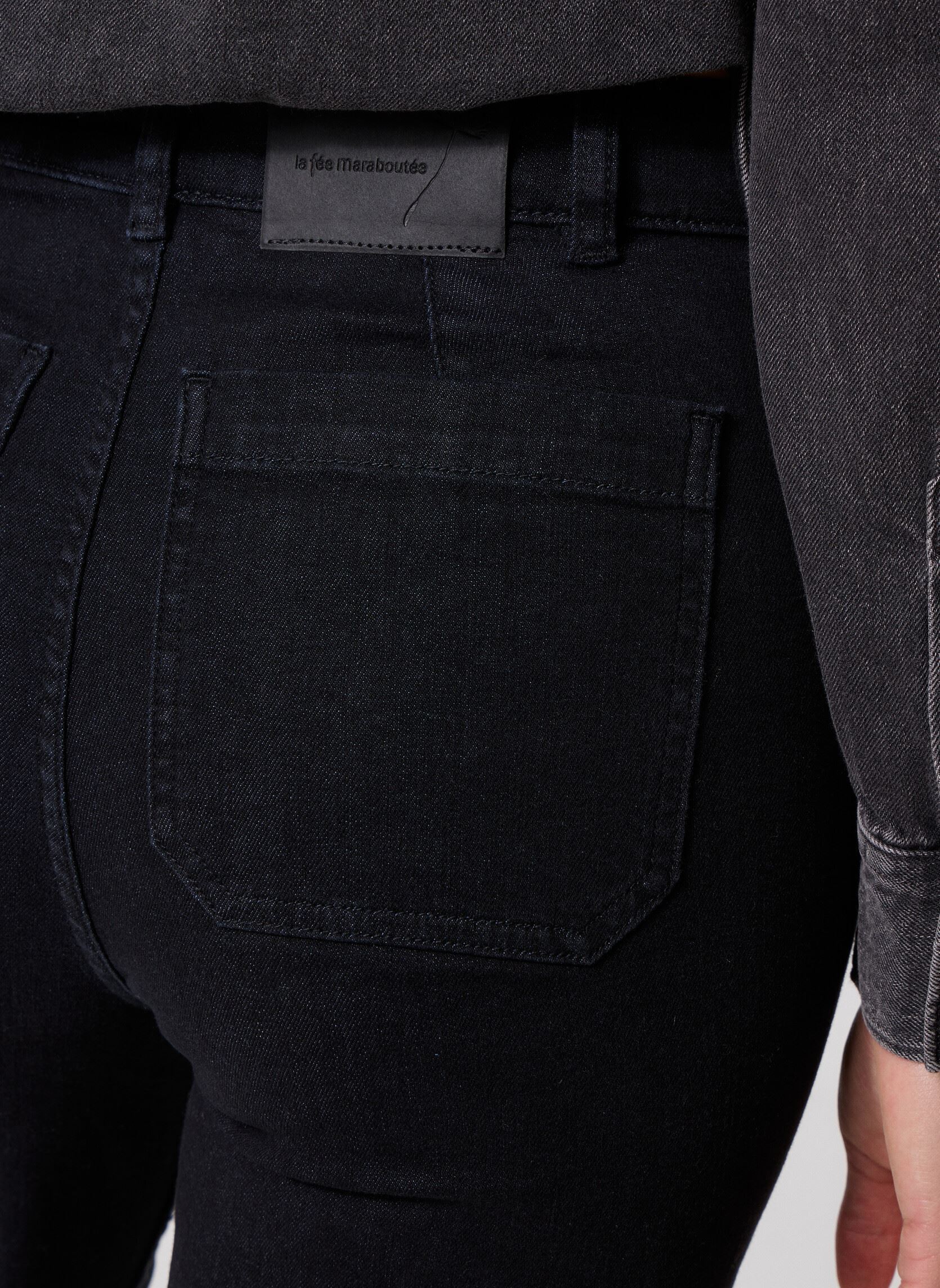 Wijde jeans / Flared Jeans FG-JE-RENO-E dames zwart La Fée Maraboutée Wijde jeans / Flared Jeans FG-JE-RENO-E dames zwart Dark Black