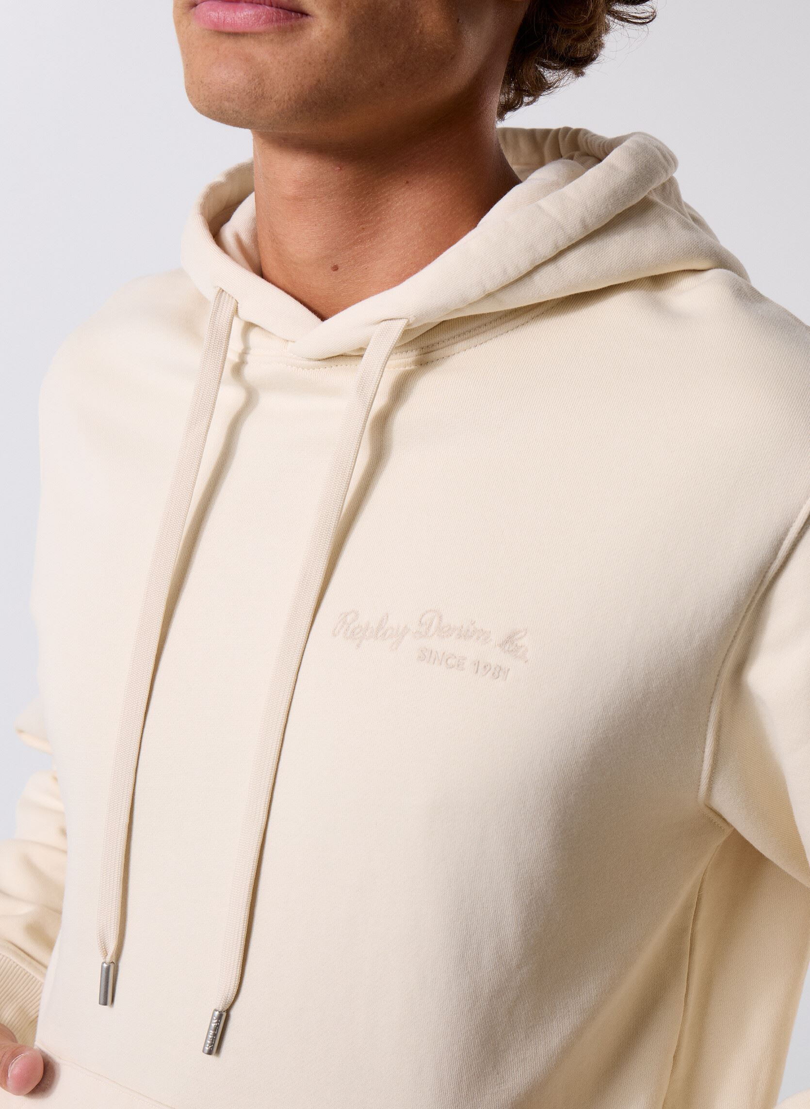 Sweats à capuche Mesh COUPE REGULAR homme blanc Replay Sweats à capuche Mesh COUPE REGULAR homme blanc NATURAL ROPE