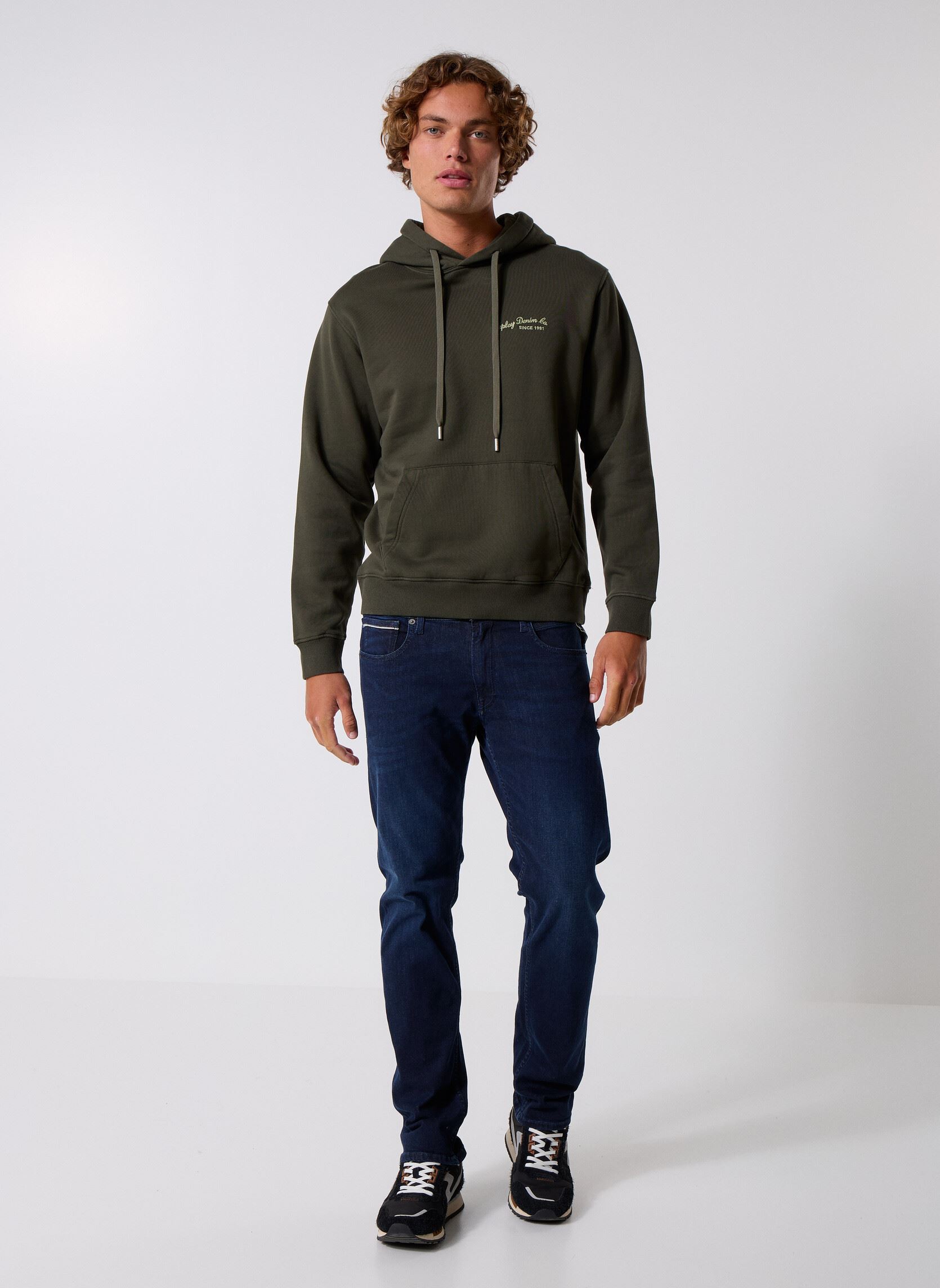 Sweats à capuche Mesh COUPE REGULAR homme vert Replay Sweats à capuche Mesh COUPE REGULAR homme vert MILITARY GREEN