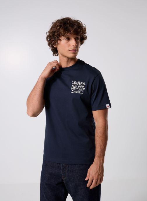 Replay T-shirts met korte mouwen TShirt HEAVY COTTON JERSEY COUPE RELAXED heren blauw