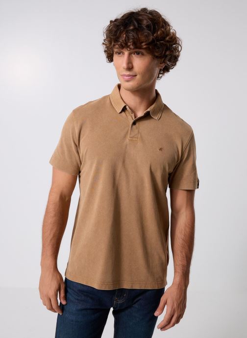 Replay Polos manches courtes Polo MARBLE DYED COTTON PIQUET COUPE REG homme marron