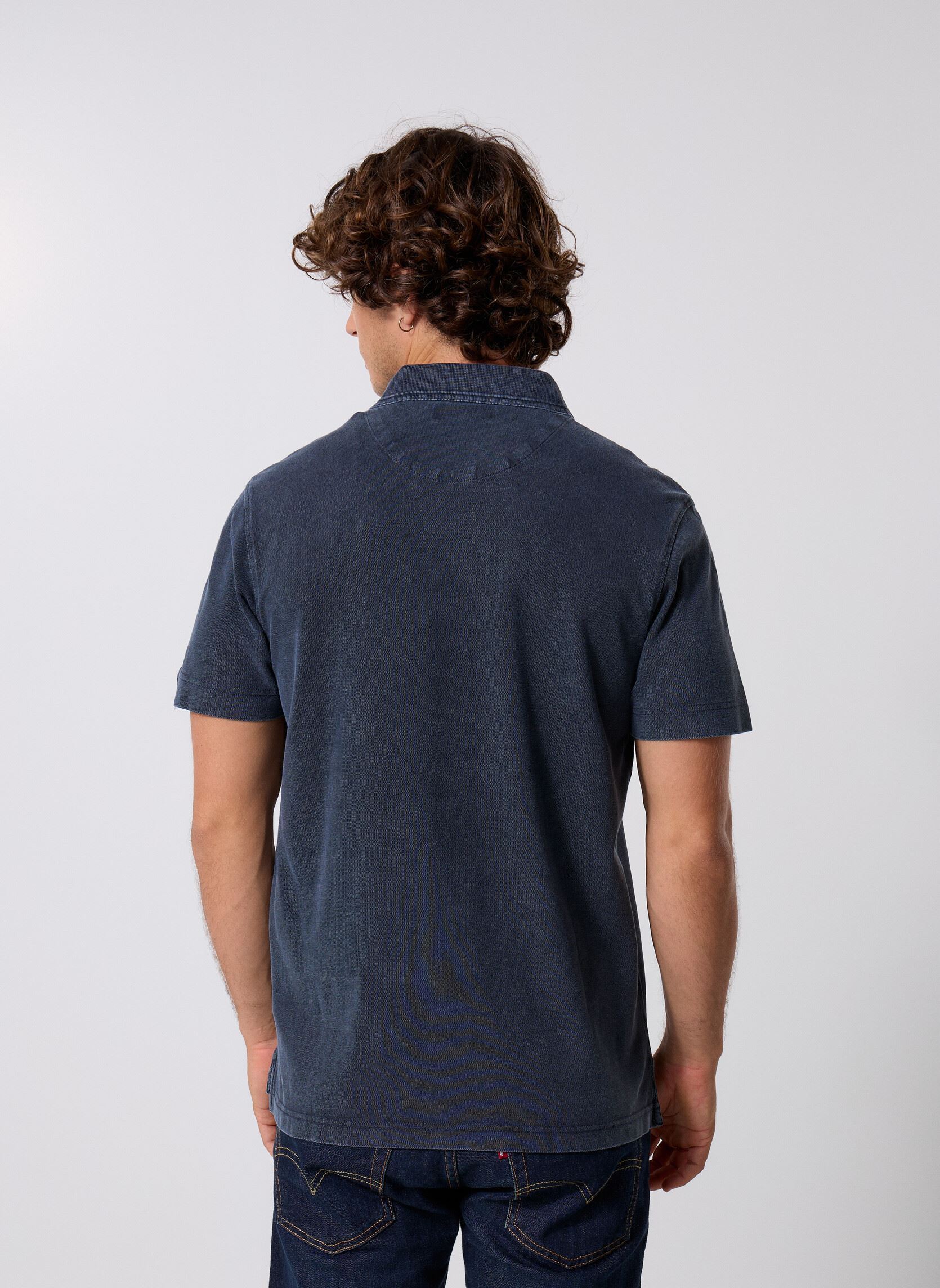 Polos manches courtes Polo MARBLE DYED COTTON PIQUET COUPE REG homme bleu Replay Polos manches courtes Polo MARBLE DYED COTTON PIQUET COUPE REG homme bleu DEEP NAVY