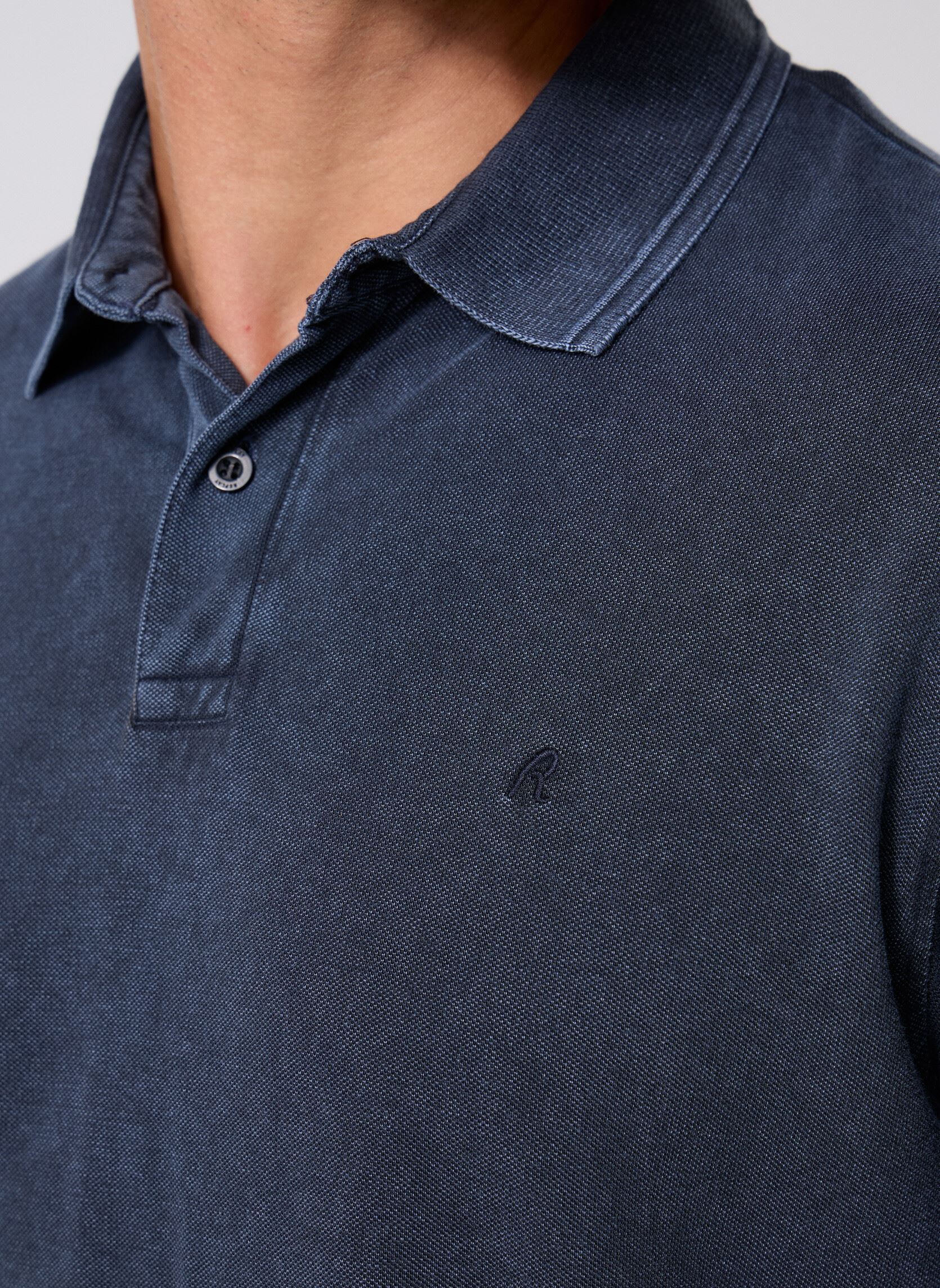 Polos manches courtes Polo MARBLE DYED COTTON PIQUET COUPE REG homme bleu Replay Polos manches courtes Polo MARBLE DYED COTTON PIQUET COUPE REG homme bleu DEEP NAVY
