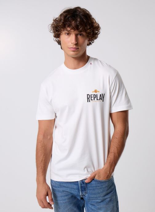Replay T-shirts met korte mouwen TShirt PIECE DYED HEAVY COTTON JERSEY CO heren wit
