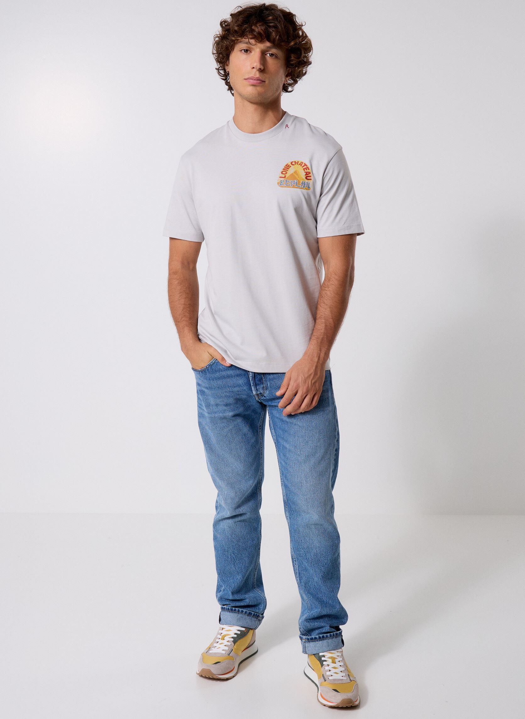 Tee-shirts manches courtes TShirt PIECE DYED HEAVY COTTON JERSEY CO homme gris Replay Tee-shirts manches courtes TShirt PIECE DYED HEAVY COTTON JERSEY CO homme gris ICE