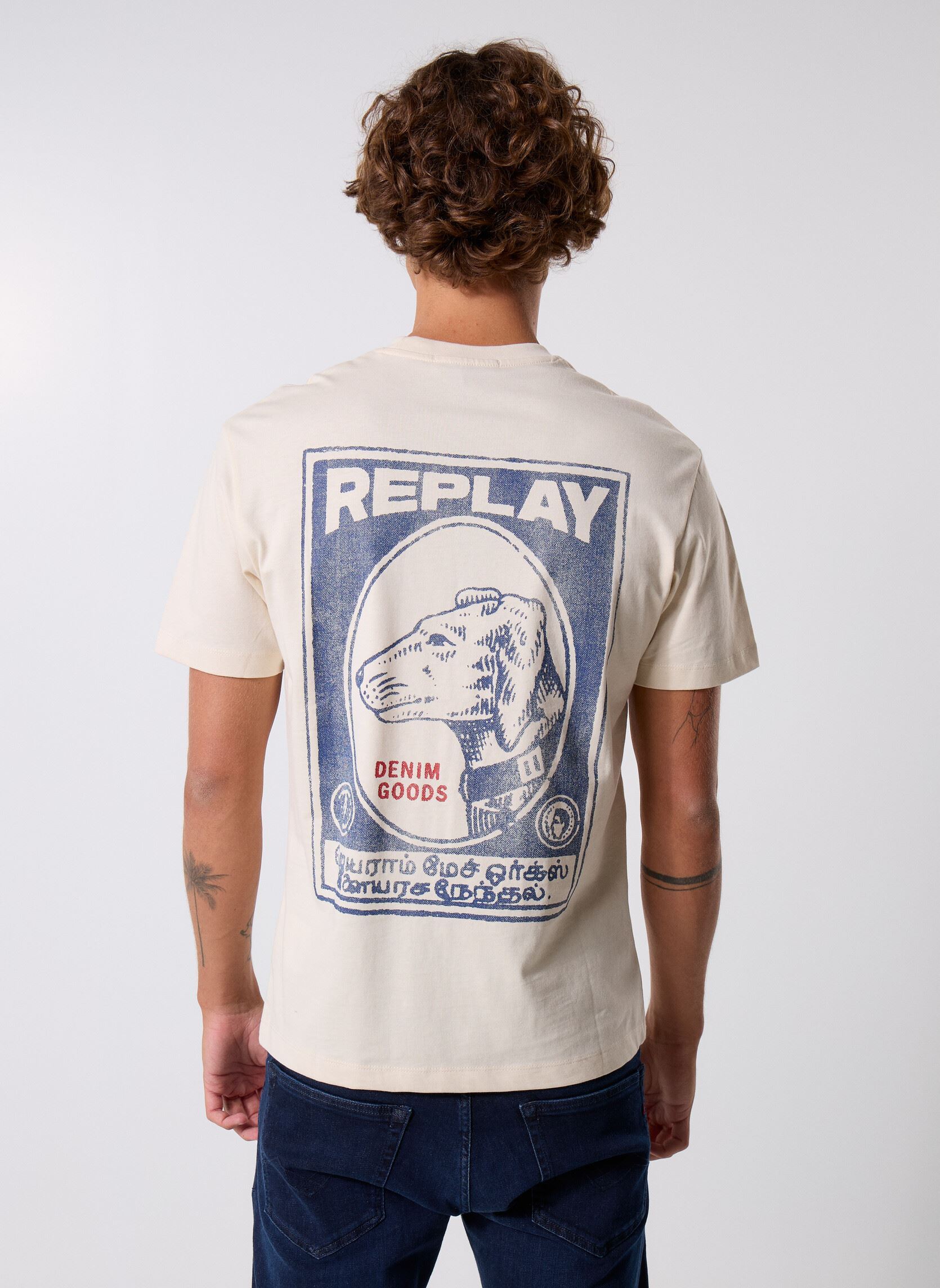 Tee-shirts manches courtes TShirt PIECE DYED HEAVY COTTON JERSEY CO homme blanc Replay Tee-shirts manches courtes TShirt PIECE DYED HEAVY COTTON JERSEY CO homme blanc CREAM