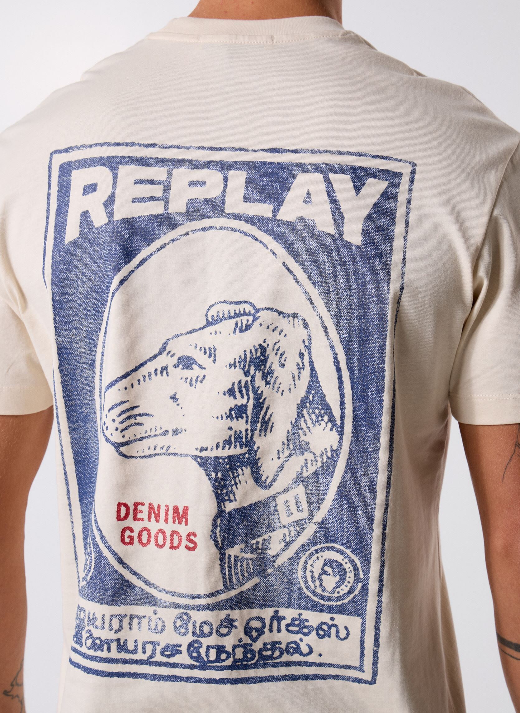 Tee-shirts manches courtes TShirt PIECE DYED HEAVY COTTON JERSEY CO homme blanc Replay Tee-shirts manches courtes TShirt PIECE DYED HEAVY COTTON JERSEY CO homme blanc CREAM