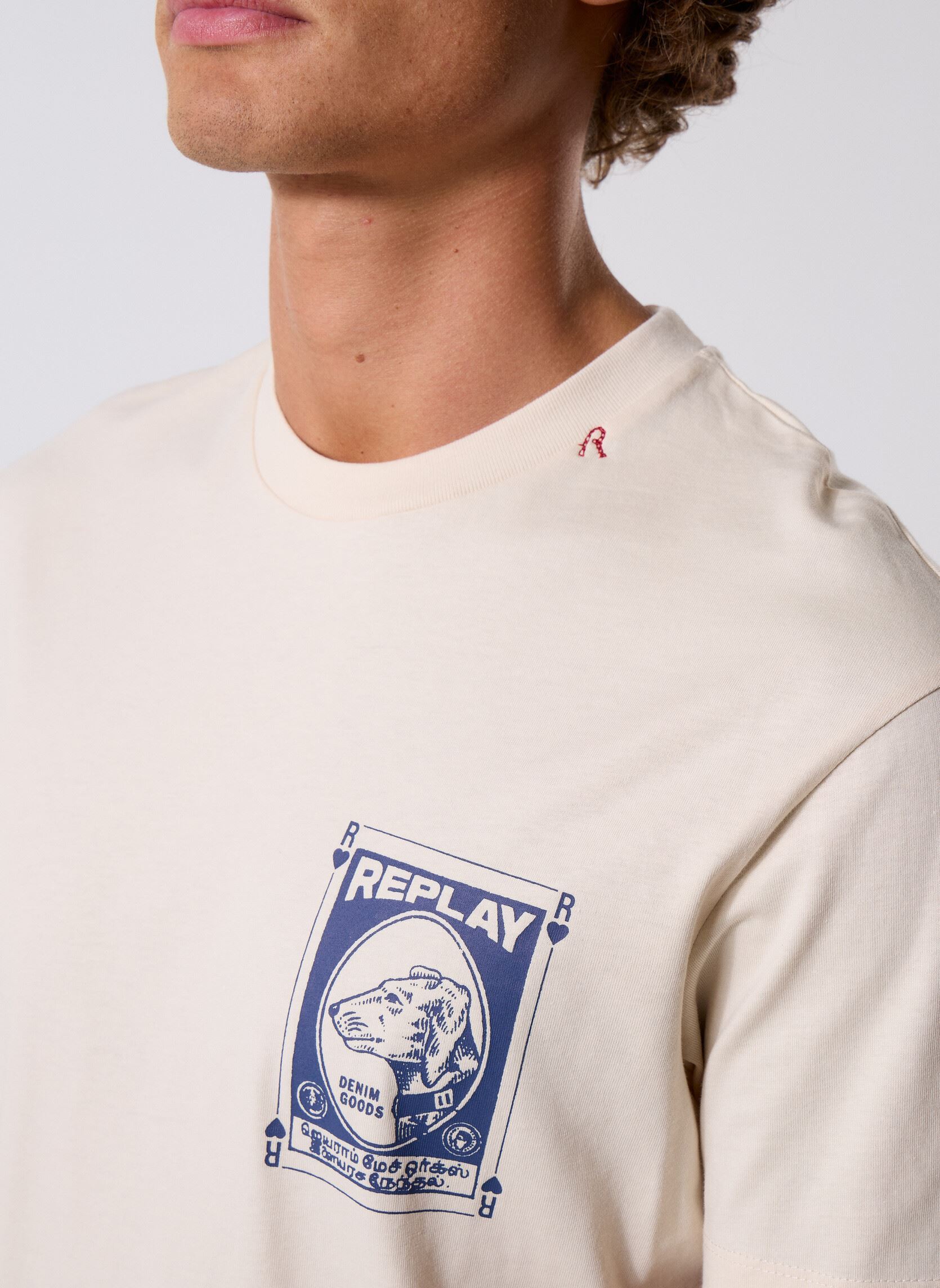 Tee-shirts manches courtes TShirt PIECE DYED HEAVY COTTON JERSEY CO homme blanc Replay Tee-shirts manches courtes TShirt PIECE DYED HEAVY COTTON JERSEY CO homme blanc CREAM