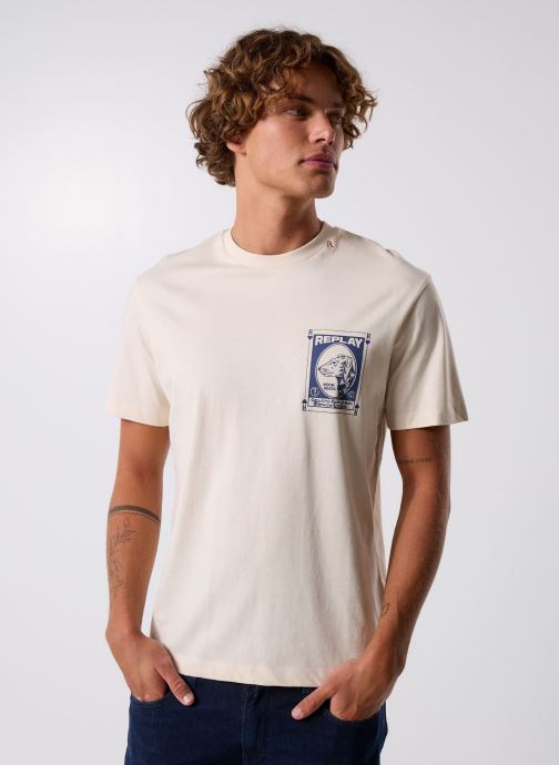 Replay Tee-shirts manches courtes TShirt PIECE DYED HEAVY COTTON JERSEY CO homme blanc