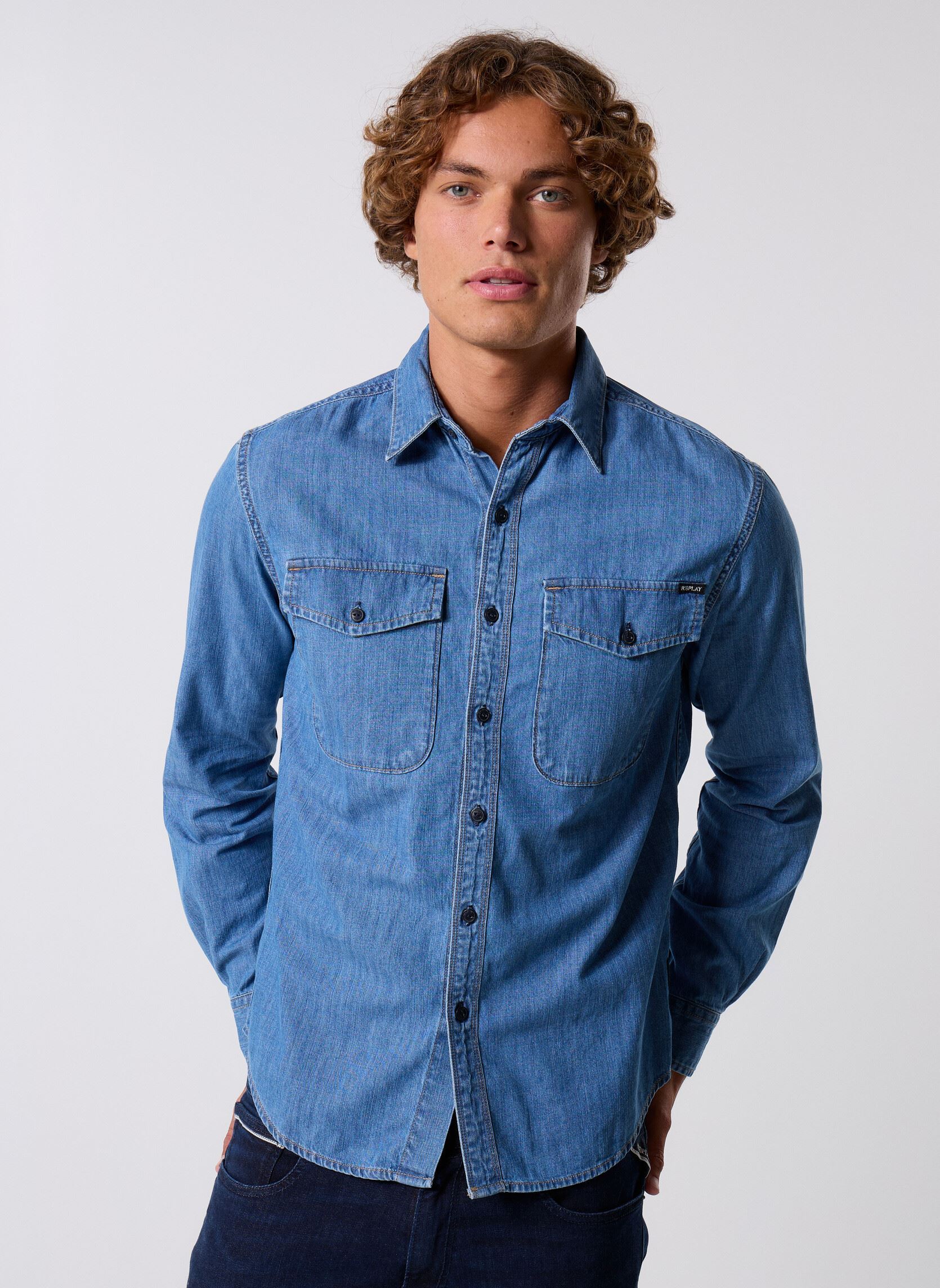Vêtements Replay Chemise 6.5 OZ DEEP COUPE Replay BasicsREGULAR pour Accessoires