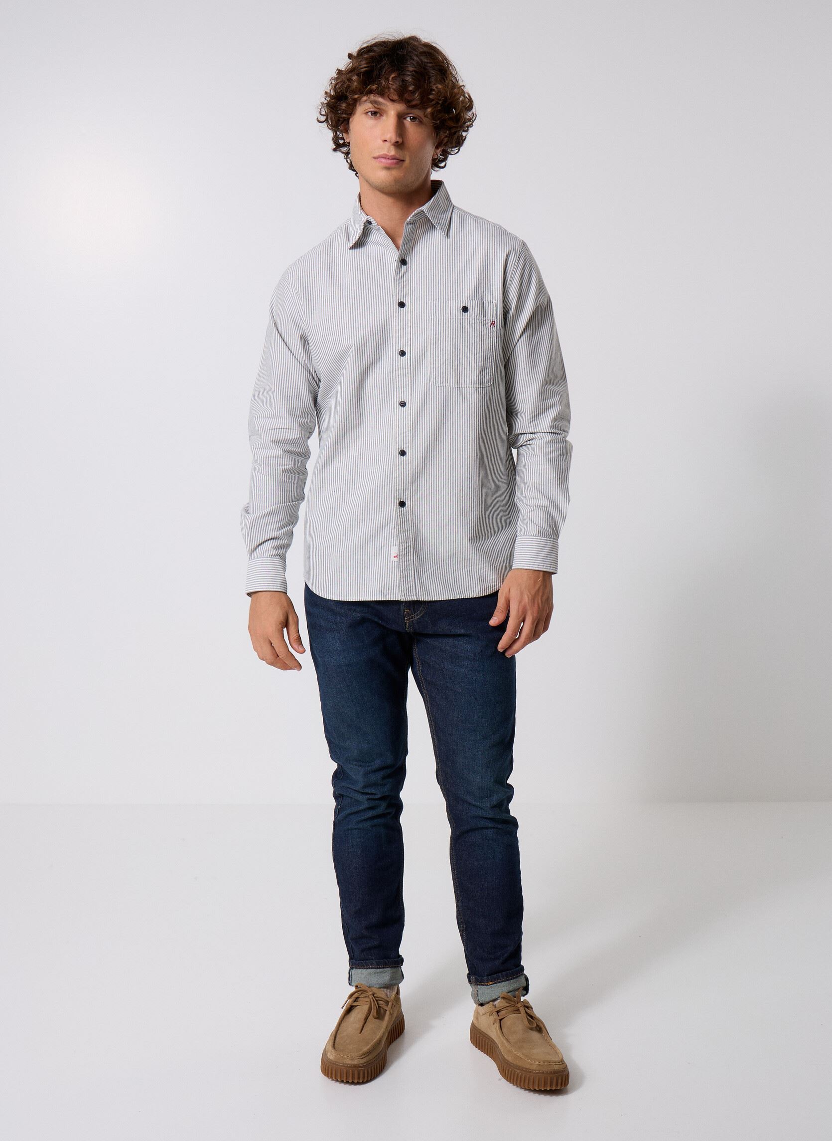 Hemden Chemise COUPE REGULAR herren weiß Replay Hemden Chemise COUPE REGULAR herren weiß CREAM WHITE/BLUE