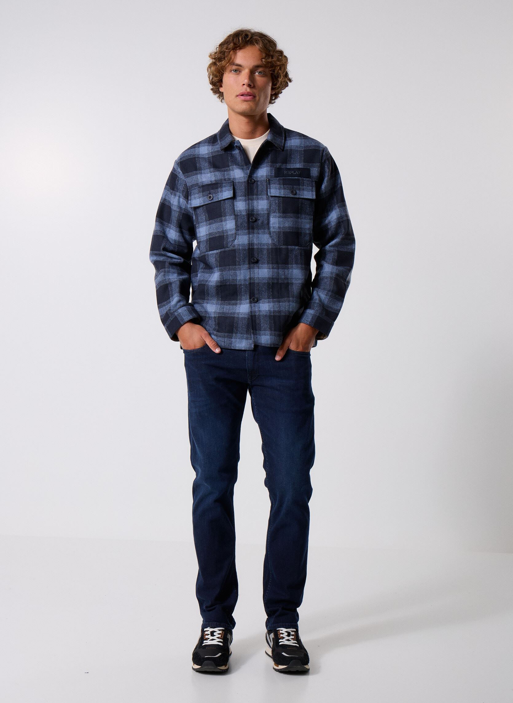 Jassen Blouson COUPE REGULAR heren blauw Replay Jassen Blouson COUPE REGULAR heren blauw NAVY/LT BLUE
